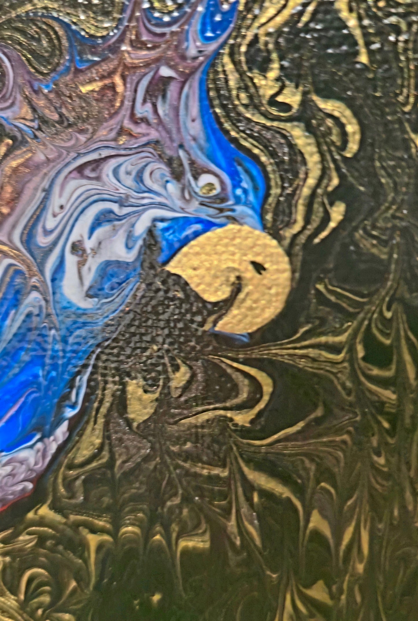 Błękitny Strażnik – Obraz Abstrakcyjny (20x20cm)