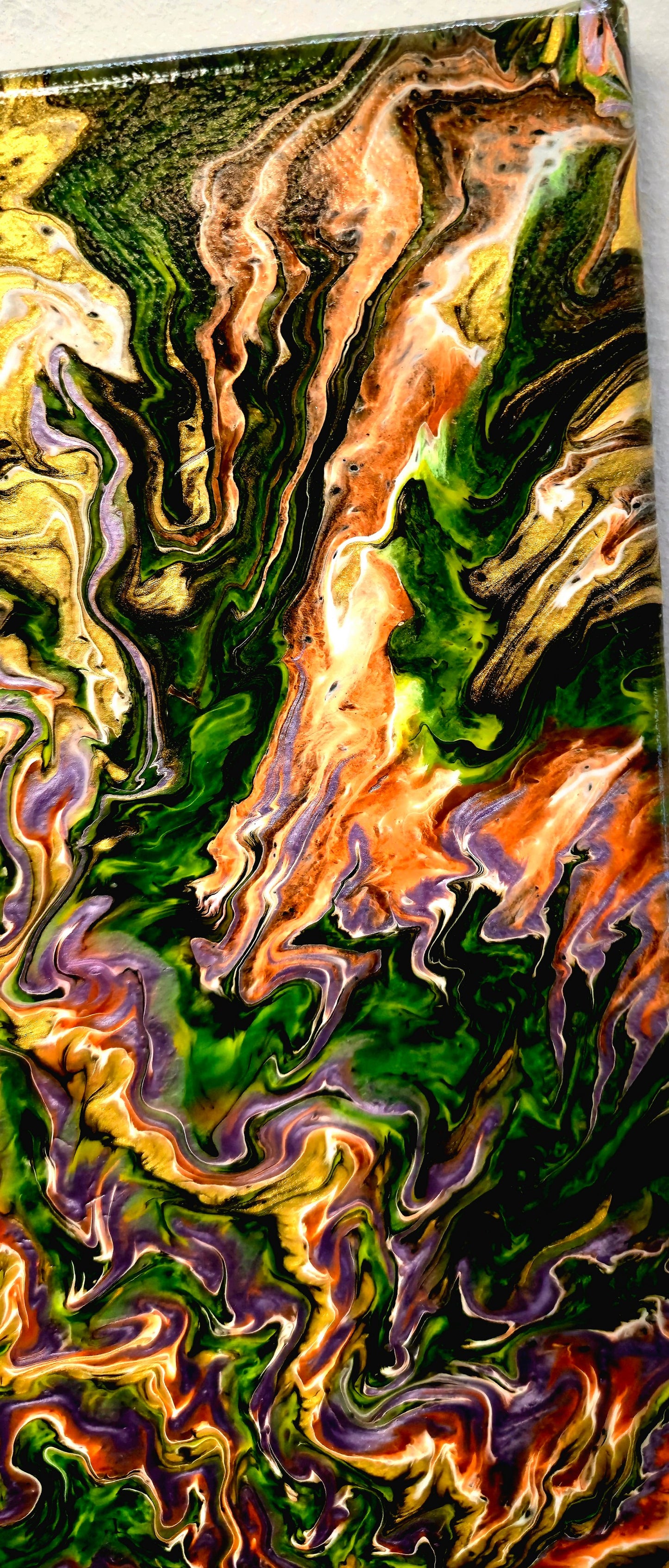 Żywa Materia – Obraz Abstrakcyjny Pouring Art 40x40 cm