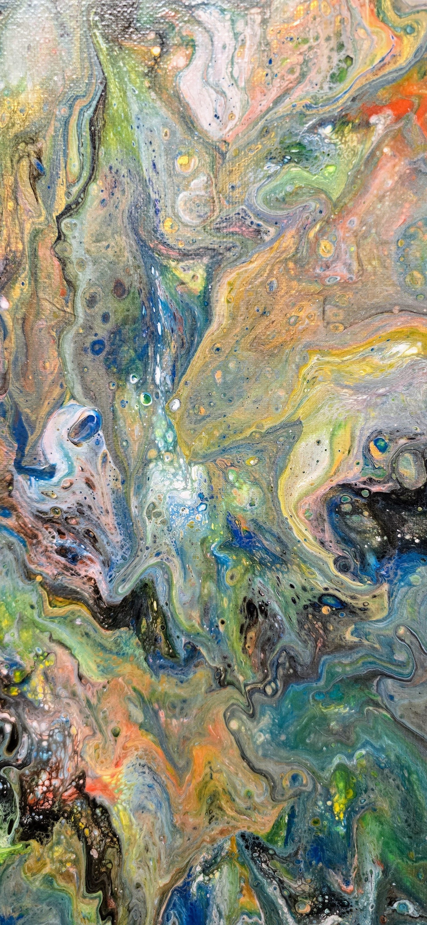 Burza Żywiołów – Obraz Abstrakcyjny Pouring Art 40x50 cm