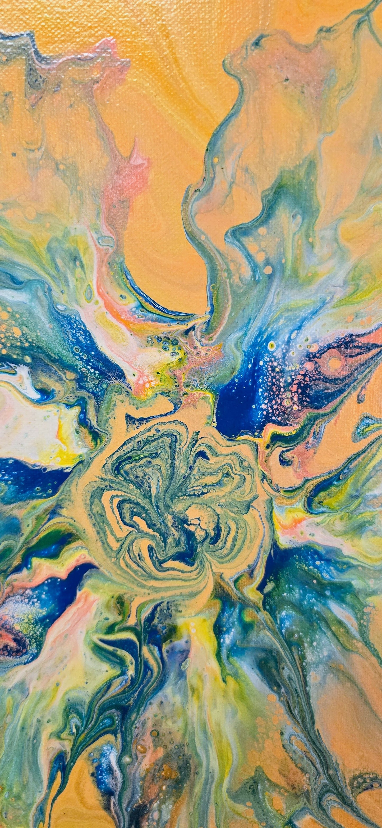 Sunny Jellyfish - Abstract Pouring Art 40x50 cm