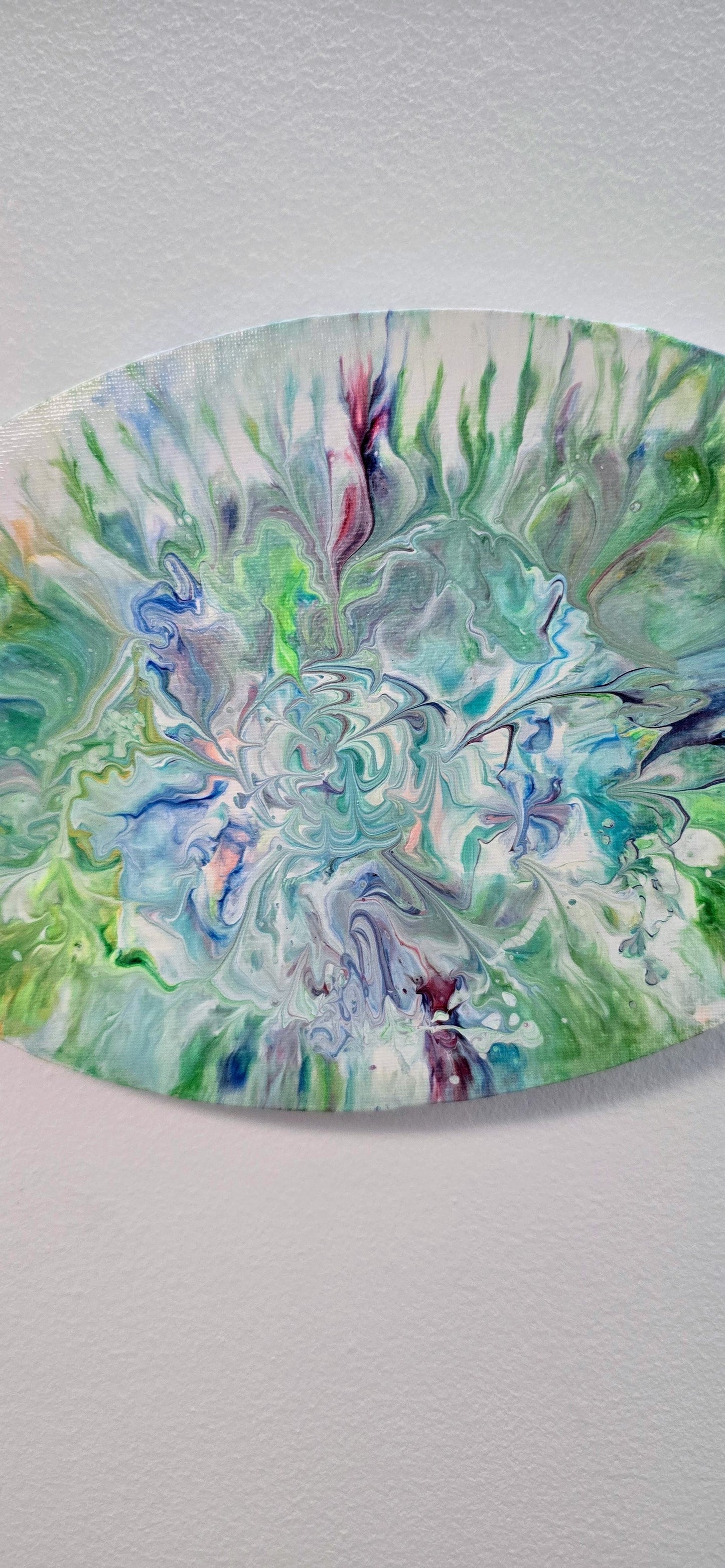 Spring Duo - Set of 2 Oval Pouring Art Paintings 20x30 cm