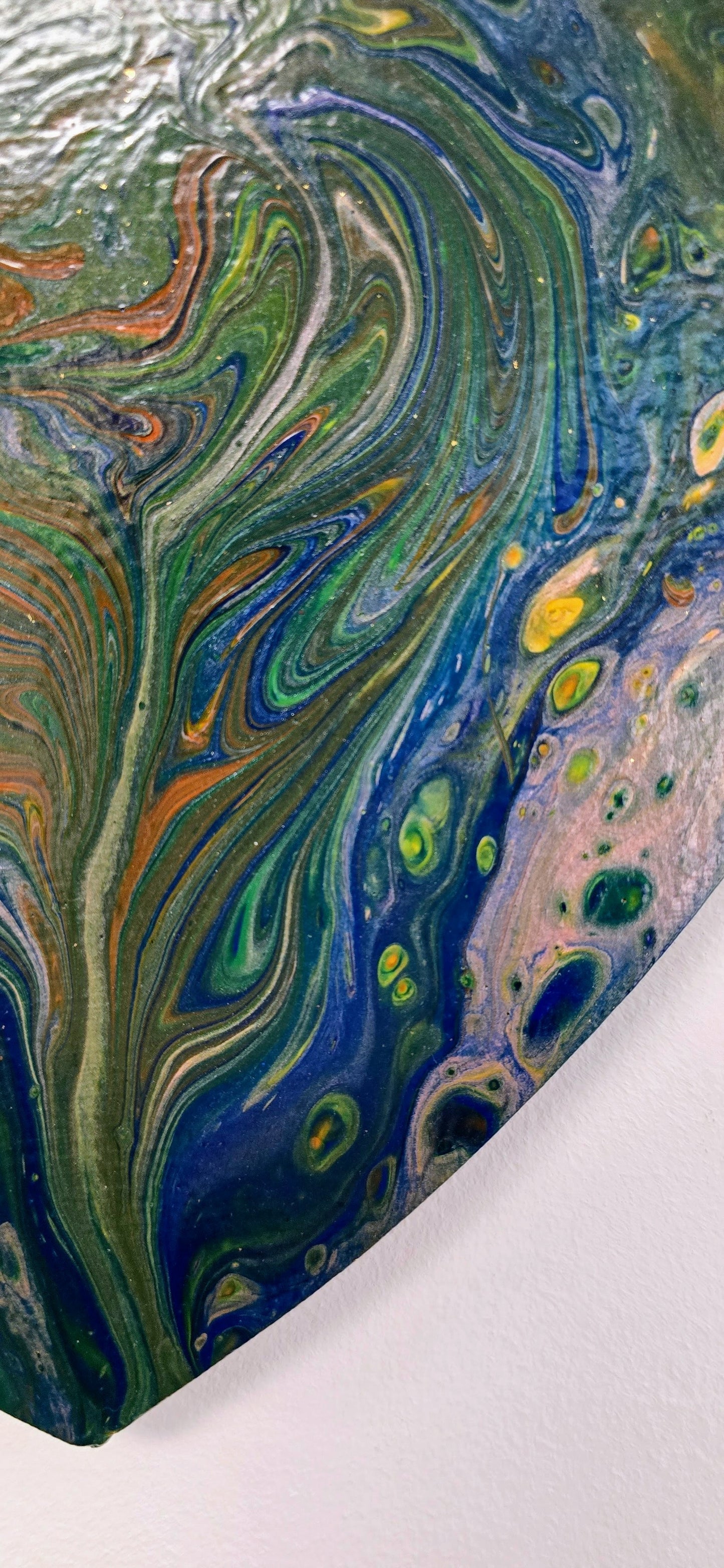 Dzikie Serce Natury – Obraz Serce Pouring Art 29 cm