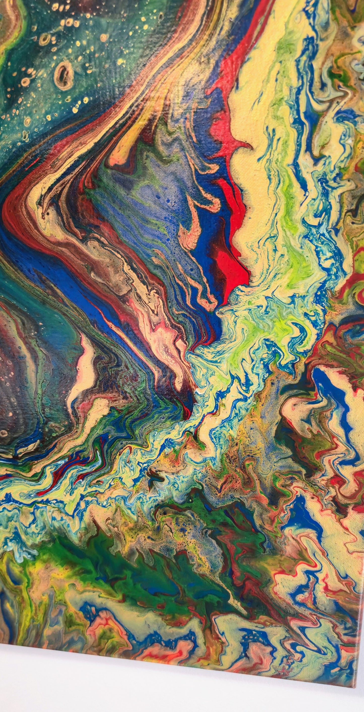Narodziny Świata – Obraz Abstrakcyjny Pouring Art 70x100 cm