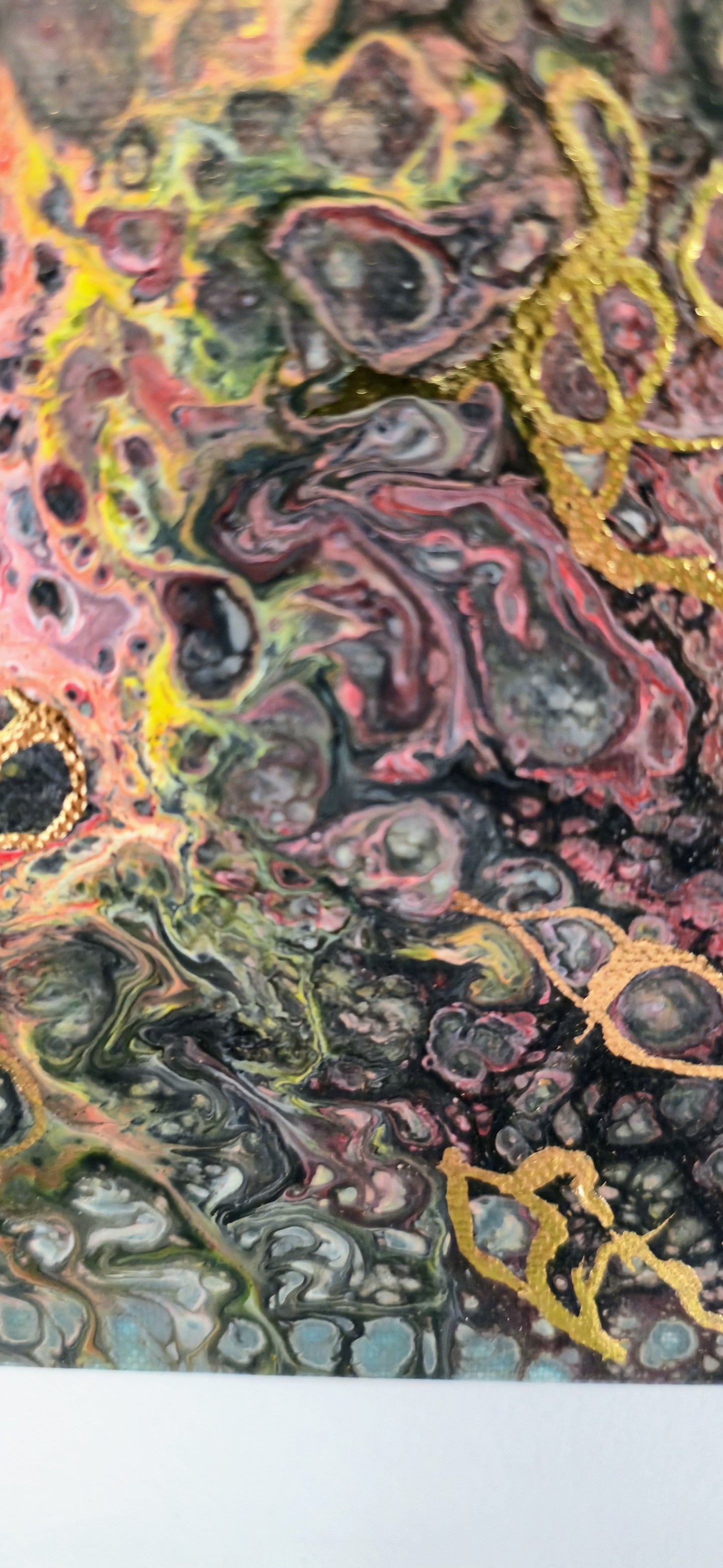 Sieć Życia – Obraz Abstrakcyjny Pouring Art 40x50 cm