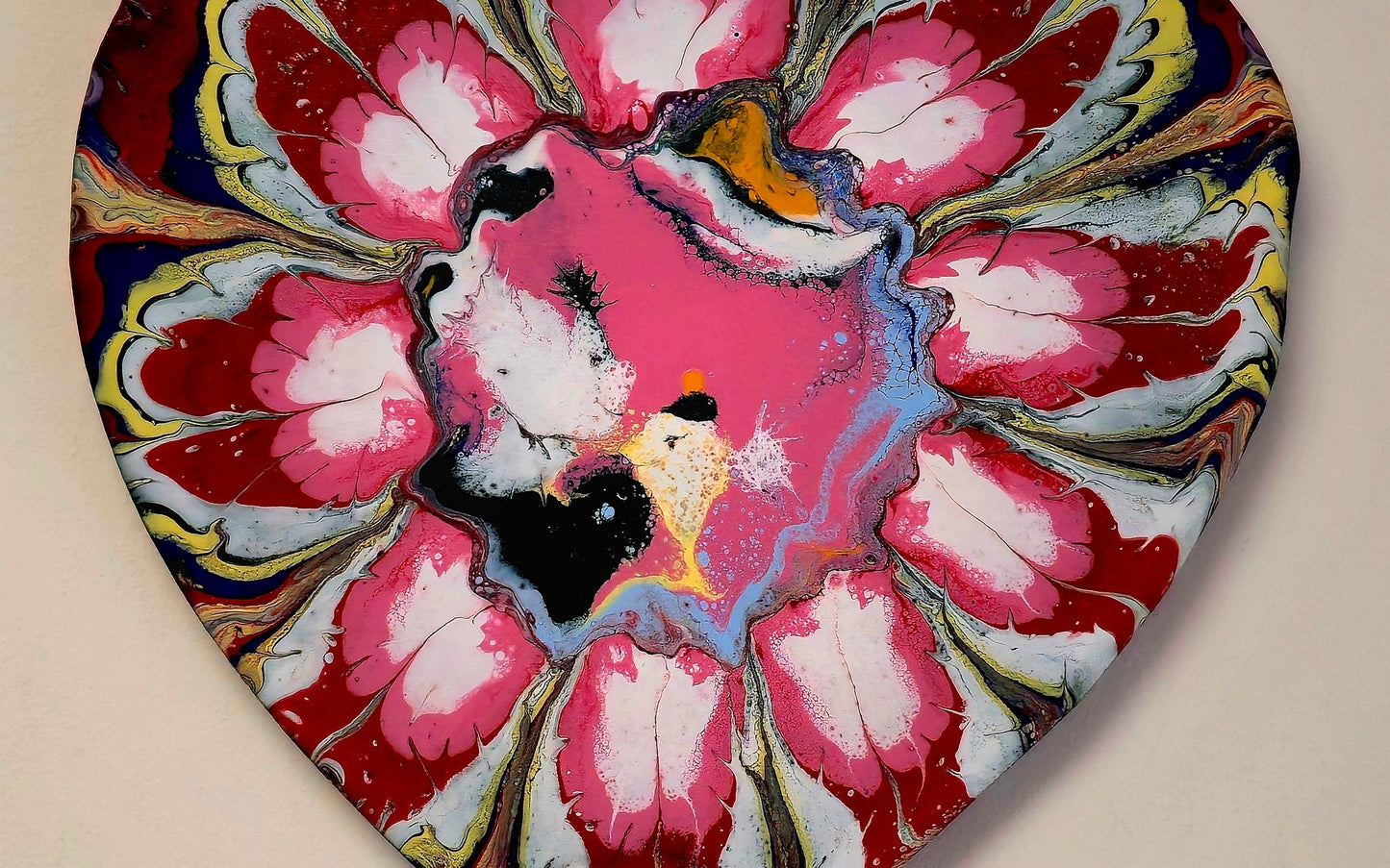 Obraz Serce 27cm - Pouring Art Efekt Marmurowy