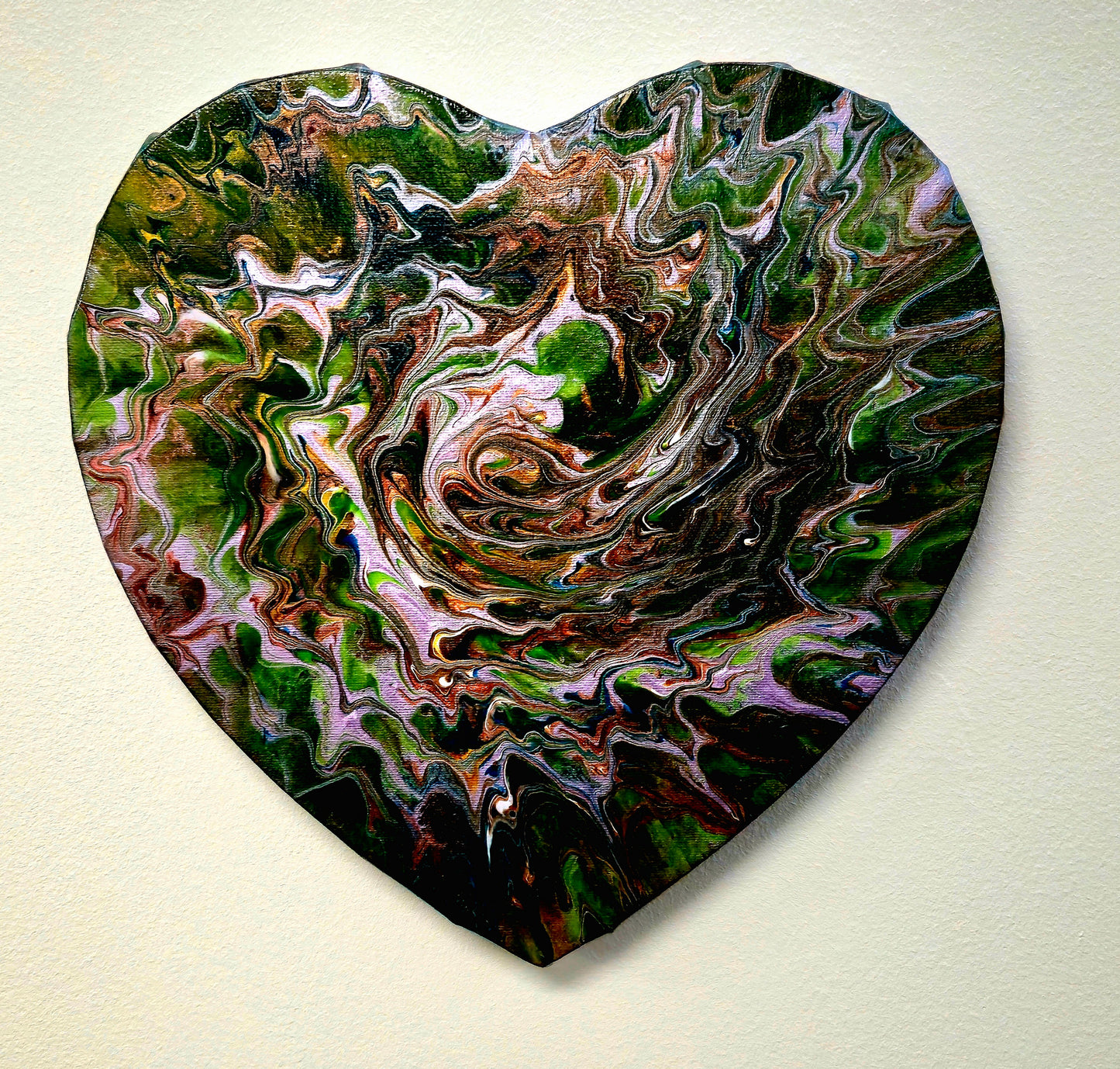 Leśna Symfonia – Obraz Abstrakcyjny Pouring Art (30cm)