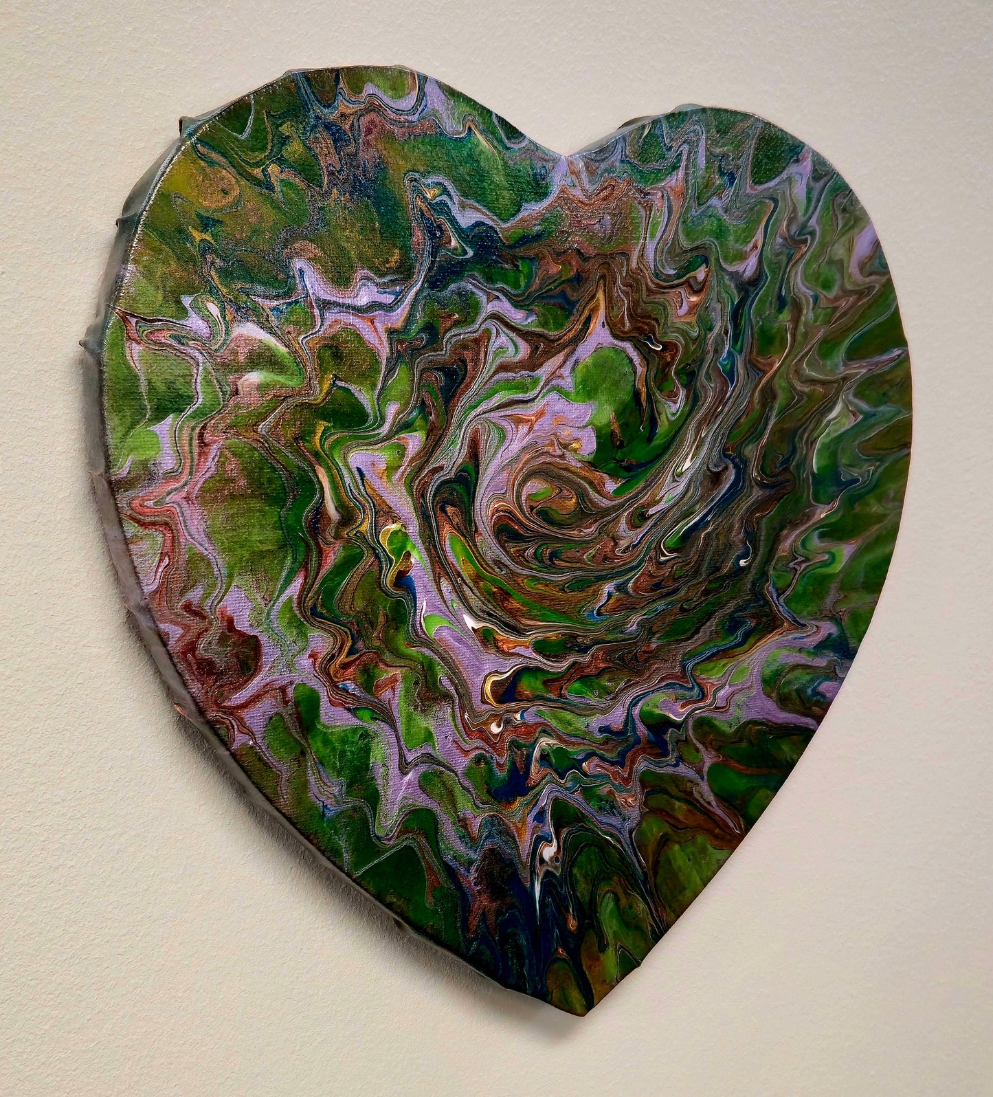 Leśna Symfonia – Obraz Abstrakcyjny Pouring Art (30cm)