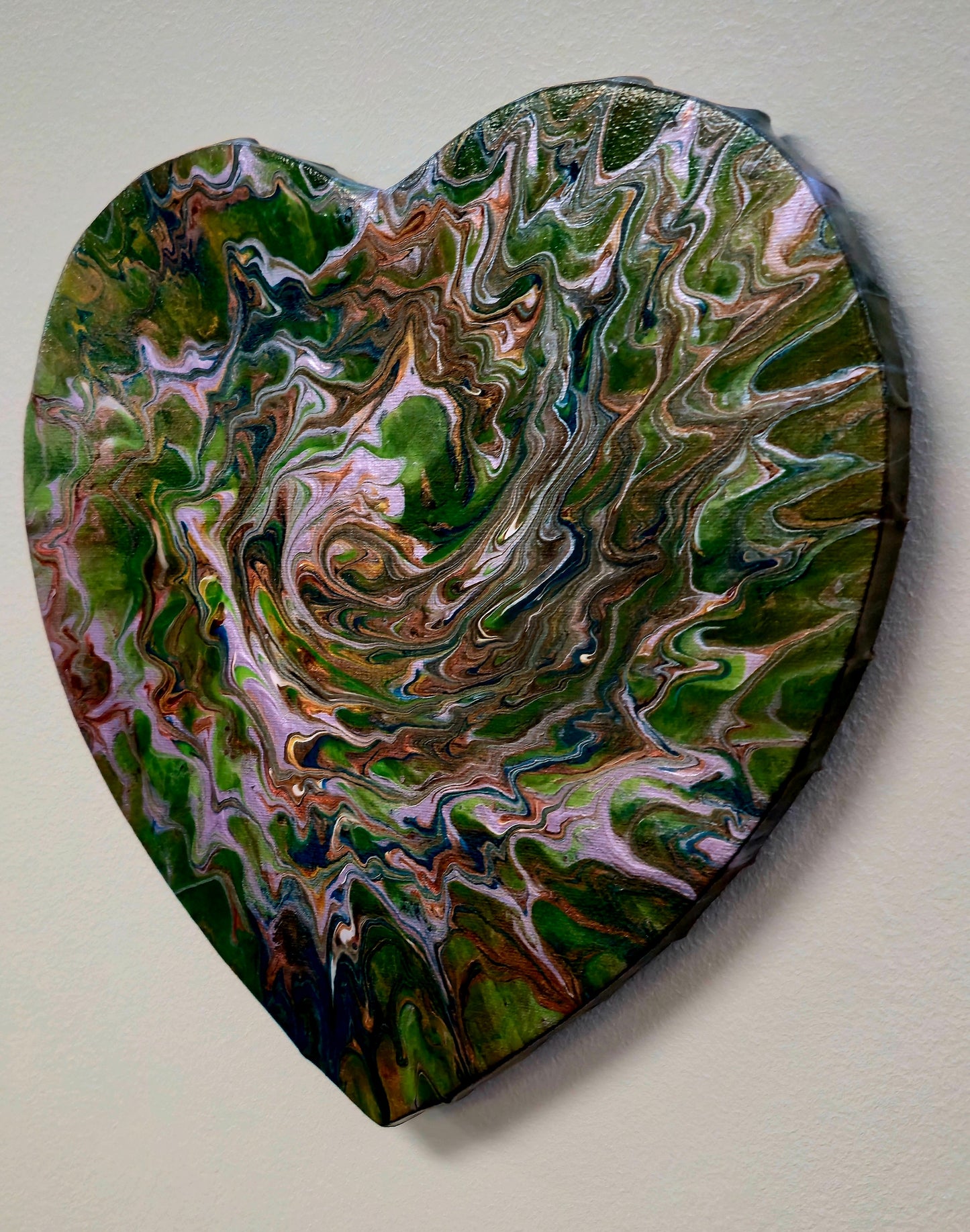 Leśna Symfonia – Obraz Abstrakcyjny Pouring Art (30cm)