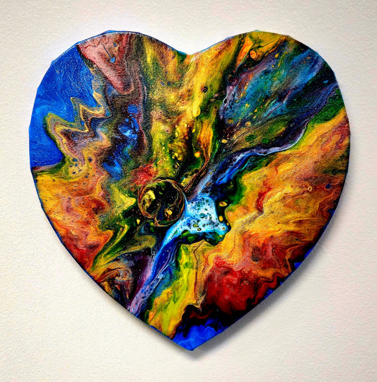 Kosmiczna Eksplozja – Obraz Abstrakcyjny Serce (30cm)