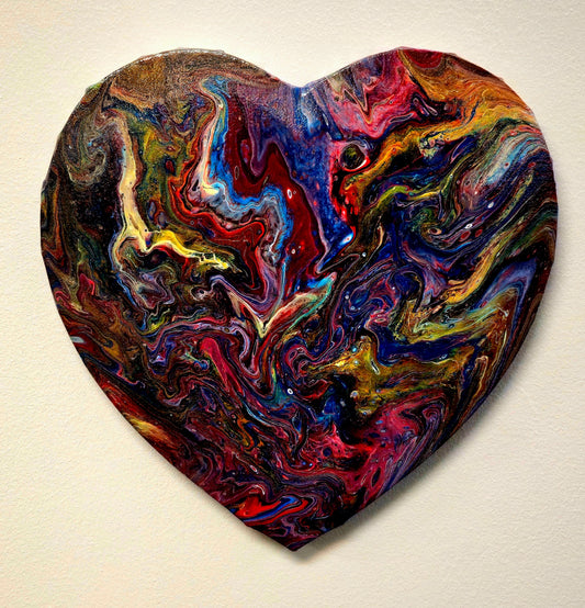 Nocna Głębia – Obraz Abstrakcyjny Serce (30cm)