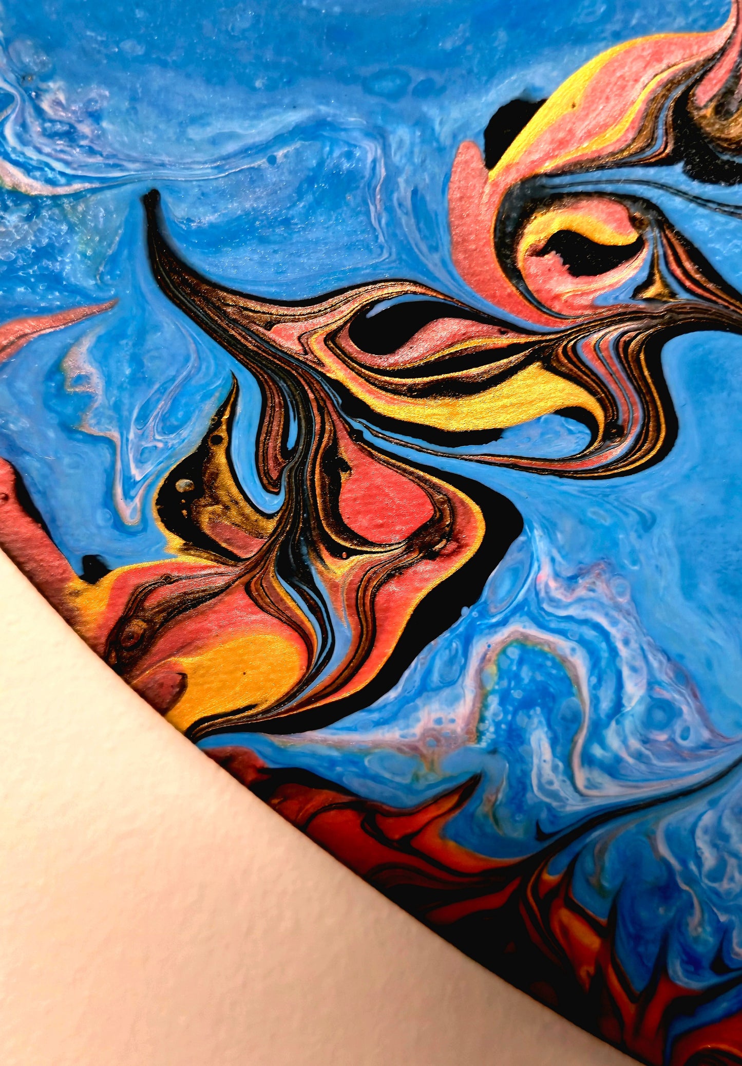 Błękitny Spokój – Obraz Abstrakcyjny Serce (30cm)