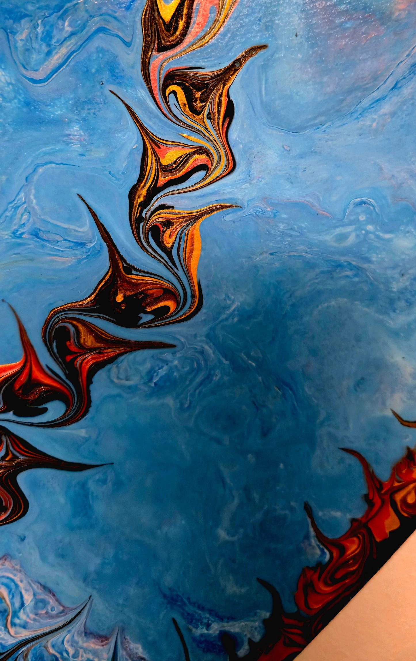 Błękitny Spokój – Obraz Abstrakcyjny Serce (30cm)