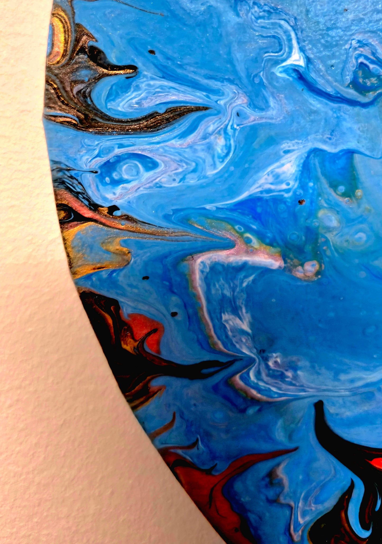 Błękitny Spokój – Obraz Abstrakcyjny Serce (30cm)