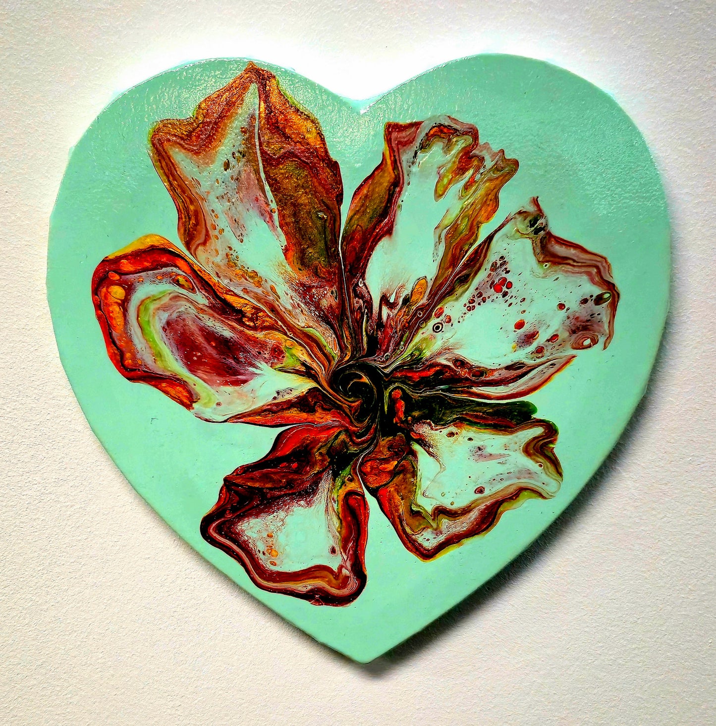 Kwiatowy Oddech – Obraz Abstrakcyjny Serce (30cm)