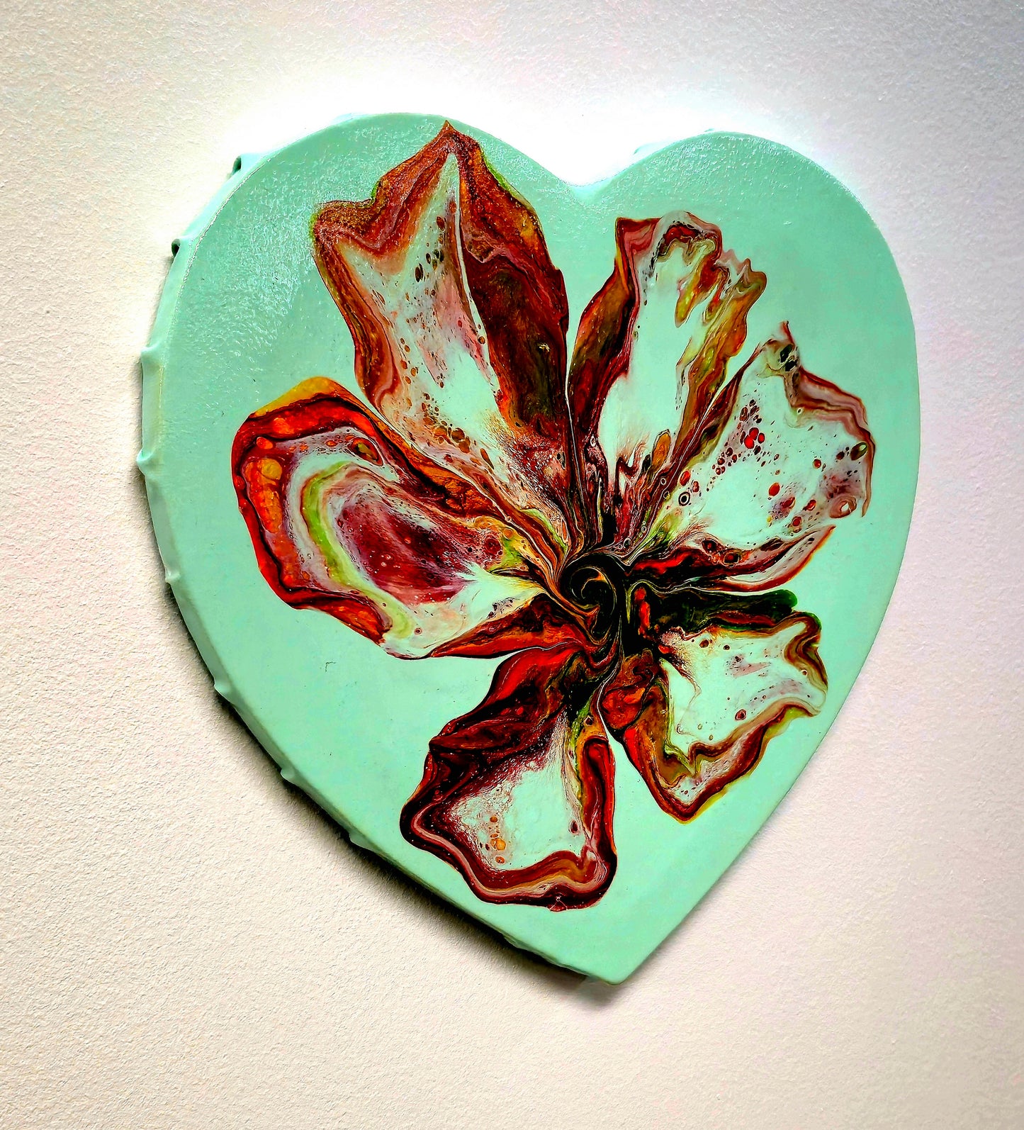 Kwiatowy Oddech – Obraz Abstrakcyjny Serce (30cm)