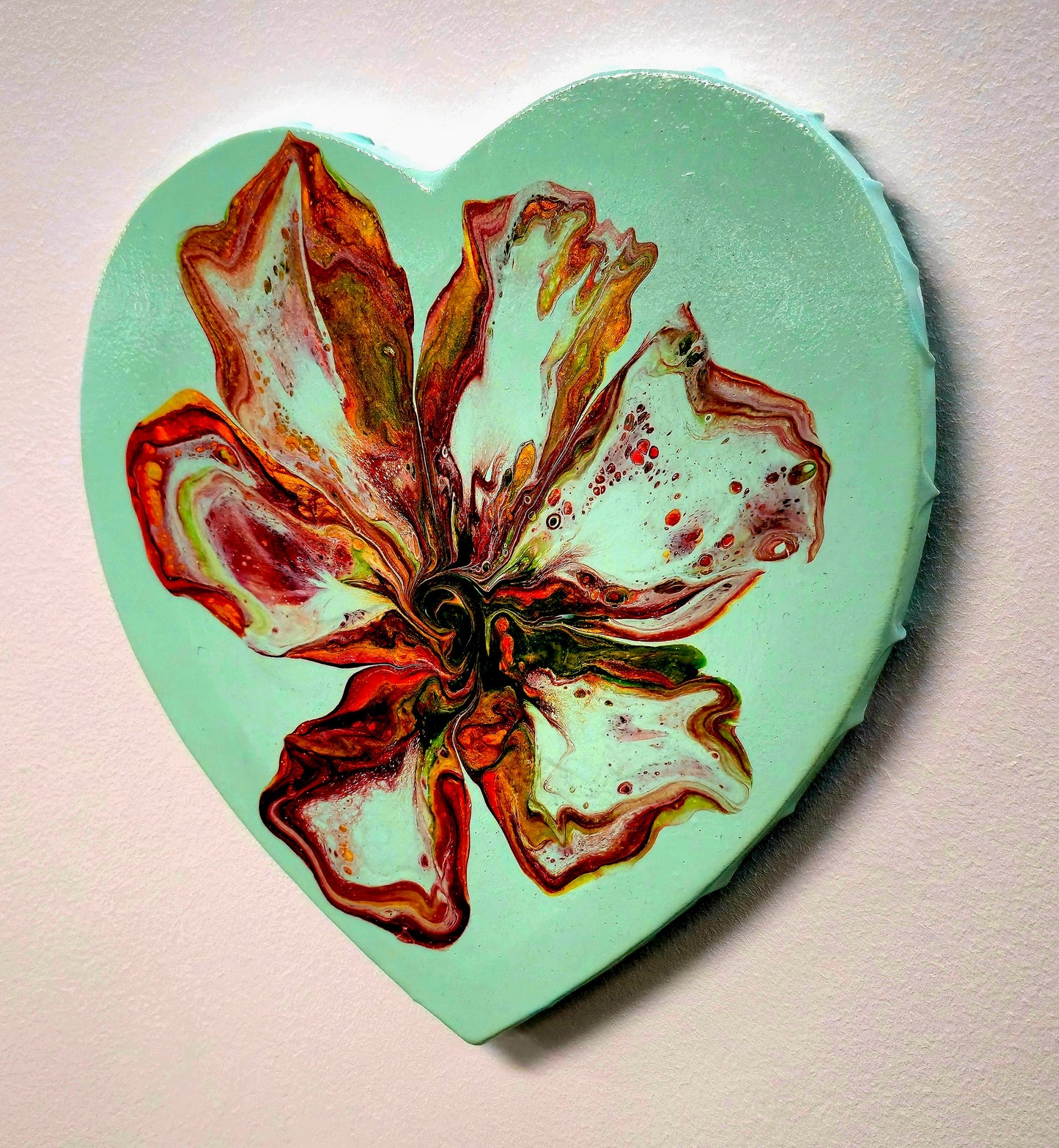 Kwiatowy Oddech – Obraz Abstrakcyjny Serce (30cm)