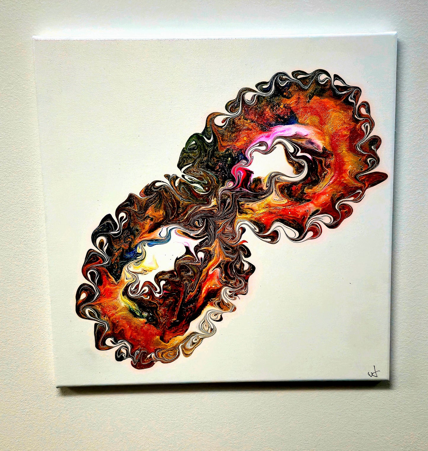 Ognista Nieskończoność – Obraz Abstrakcyjny (40x40cm)