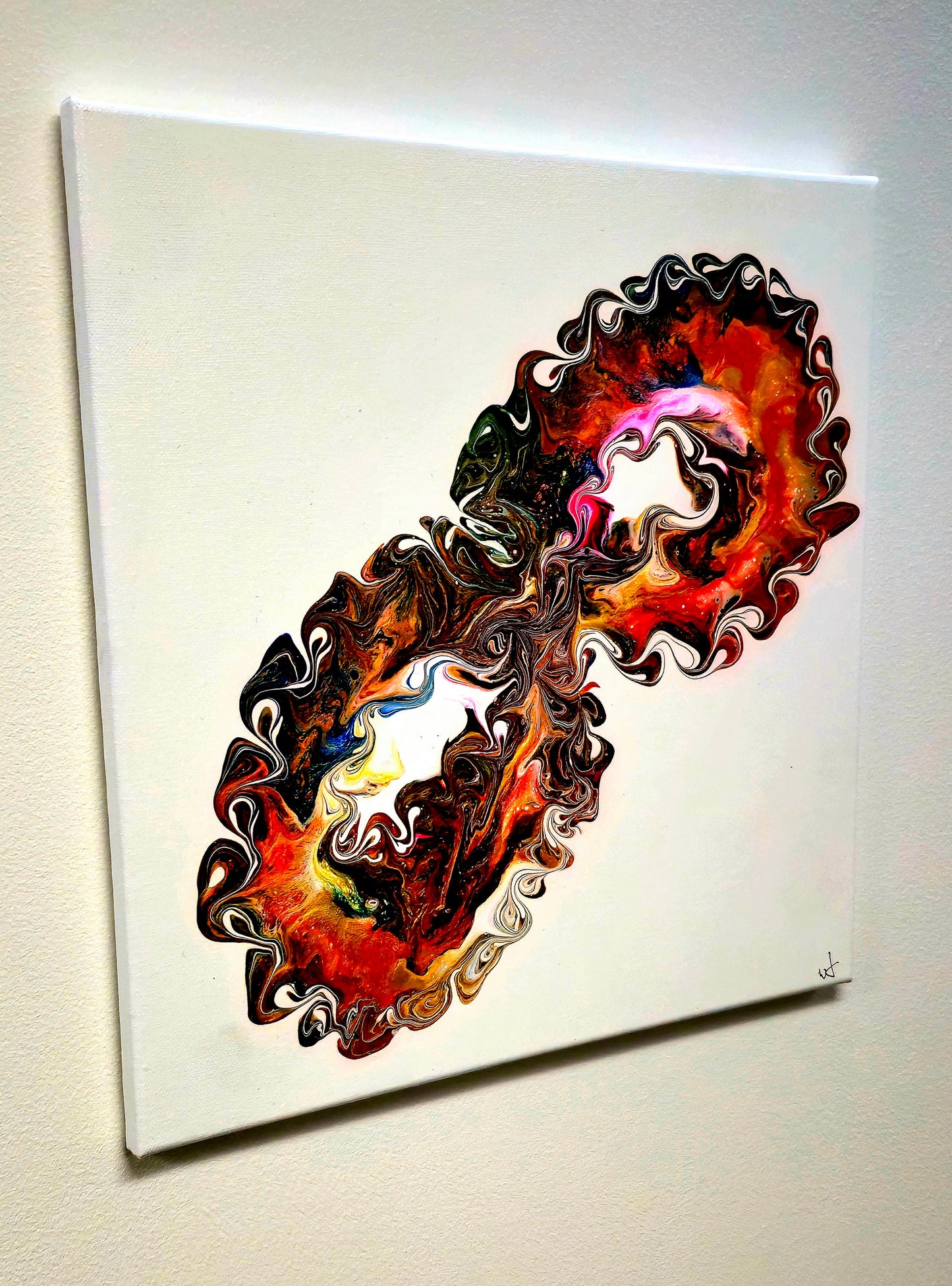 Ognista Nieskończoność – Obraz Abstrakcyjny (40x40cm)
