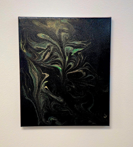 Autoportret w Ciemności – Obraz Abstrakcyjny (25x30cm)