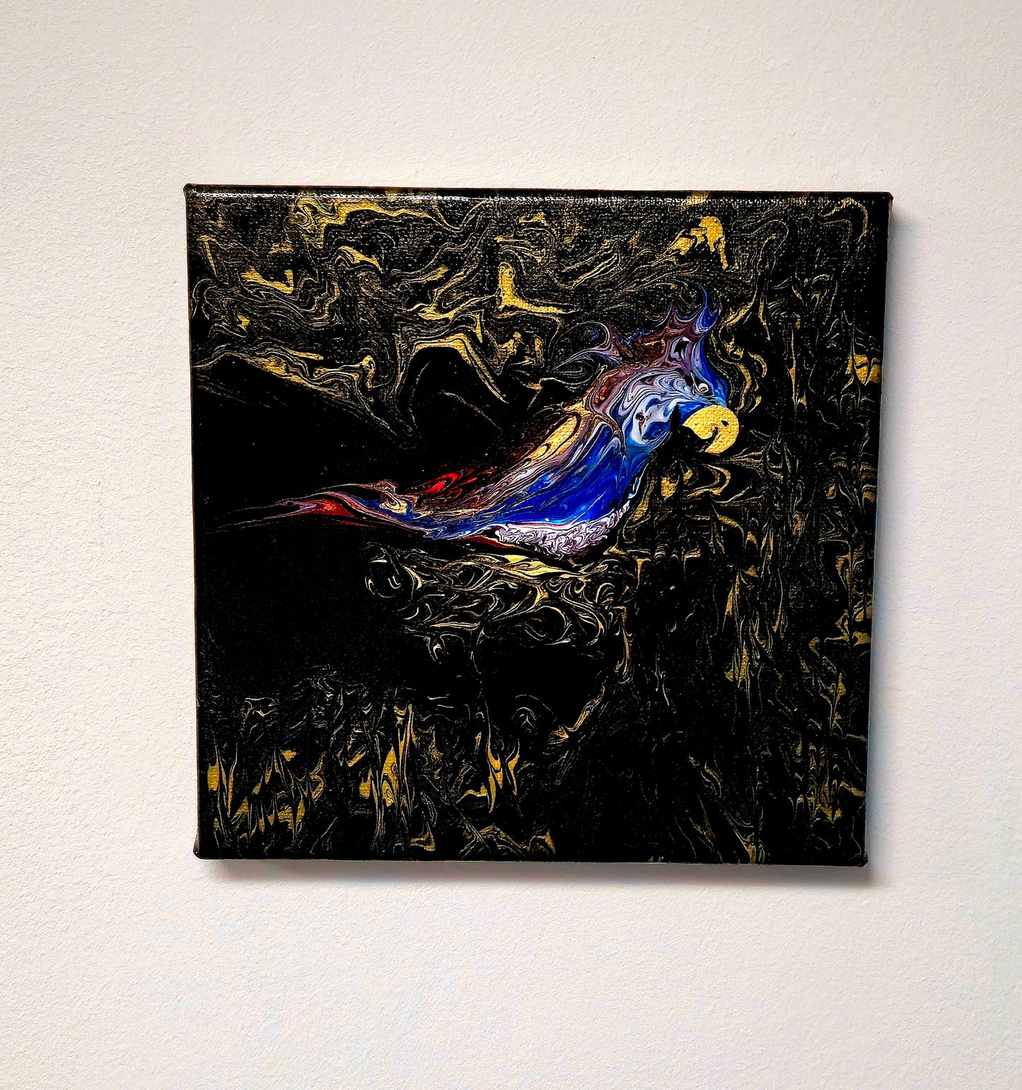 Błękitny Strażnik – Obraz Abstrakcyjny (20x20cm)