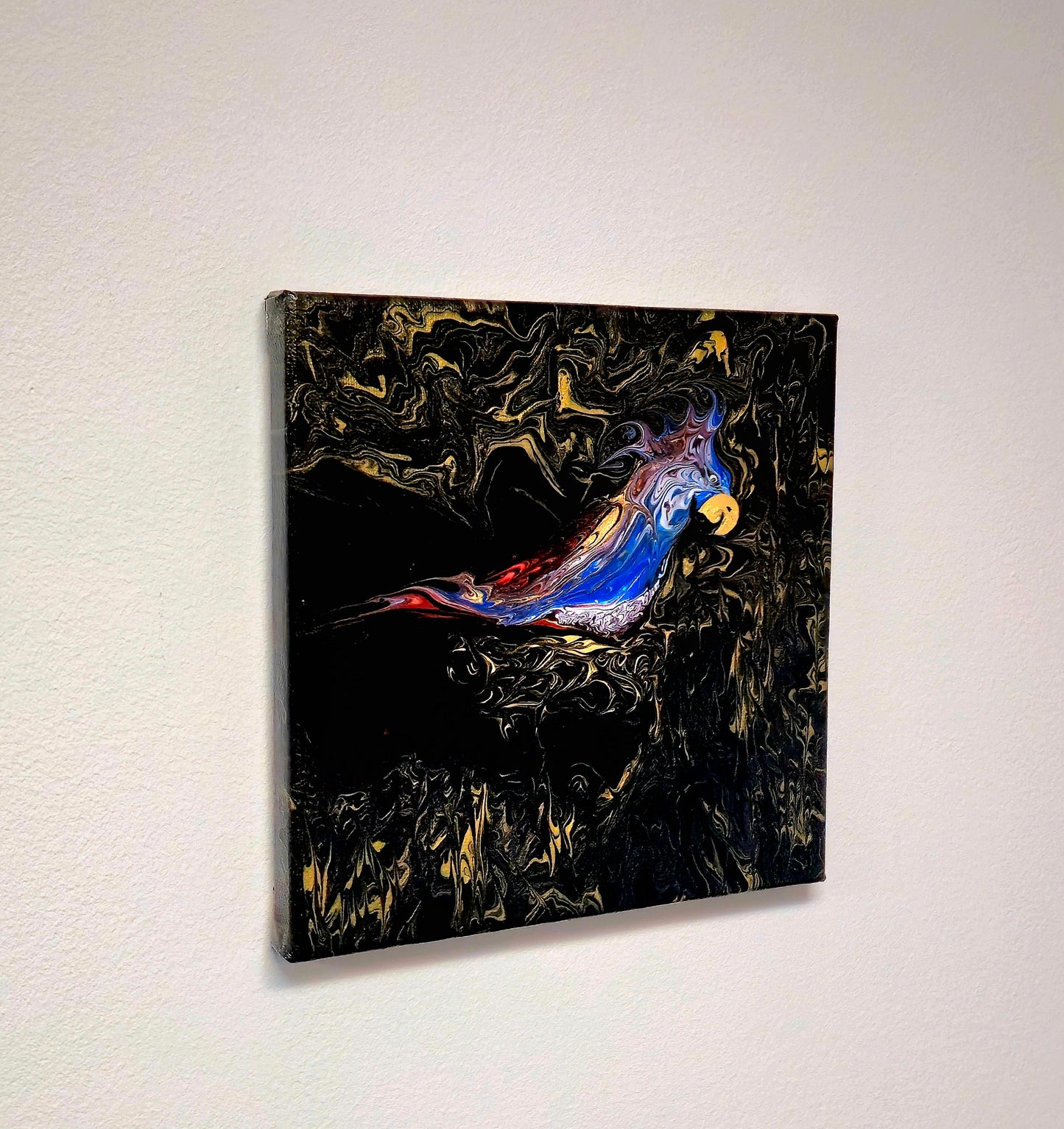 Błękitny Strażnik – Obraz Abstrakcyjny (20x20cm)