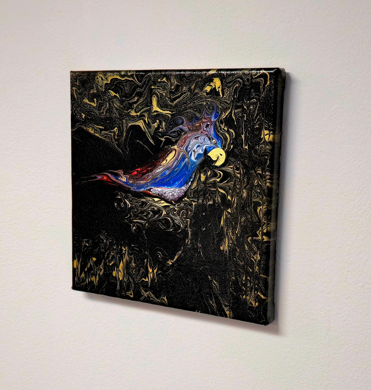 Błękitny Strażnik – Obraz Abstrakcyjny (20x20cm)