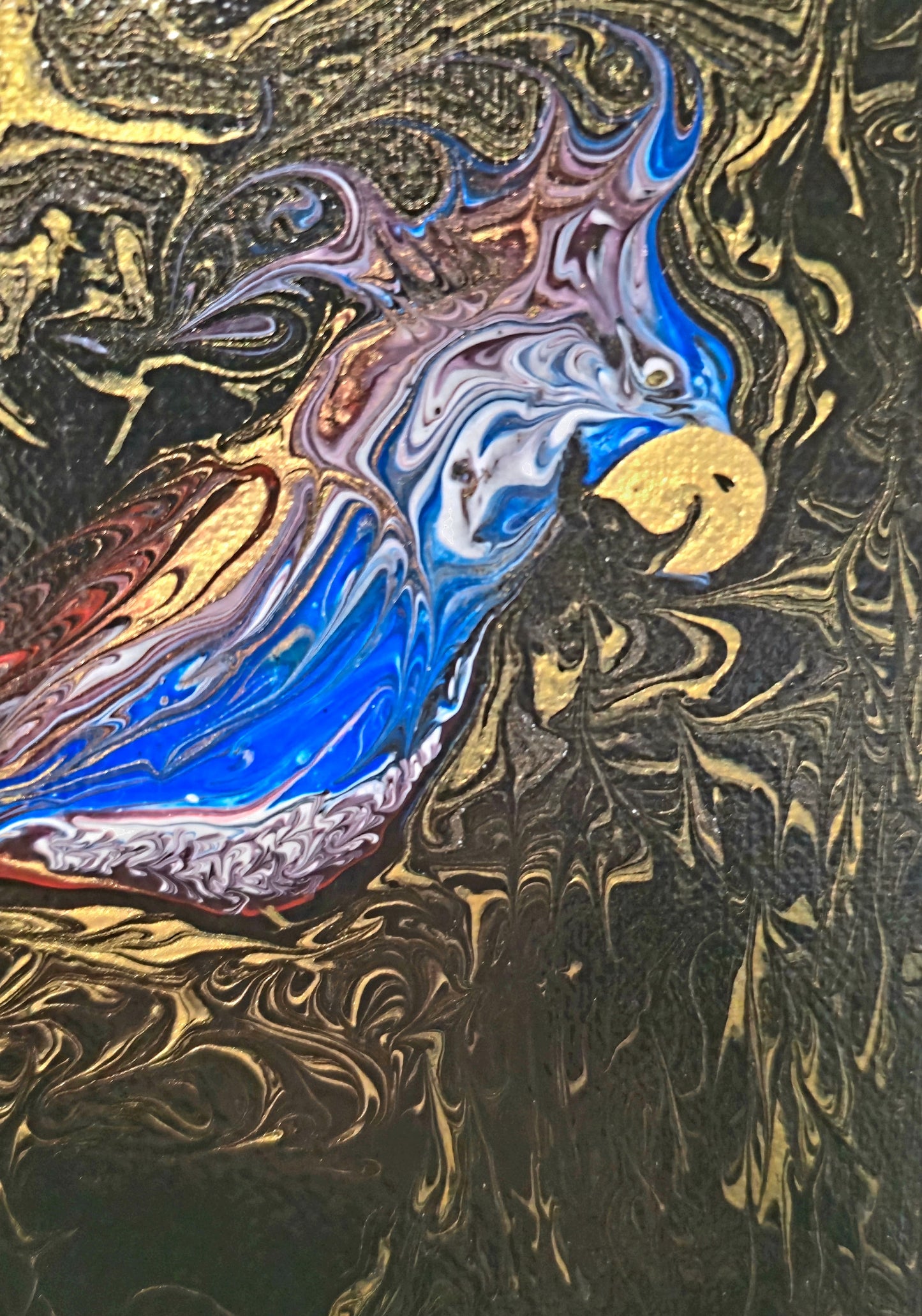 Błękitny Strażnik – Obraz Abstrakcyjny (20x20cm)