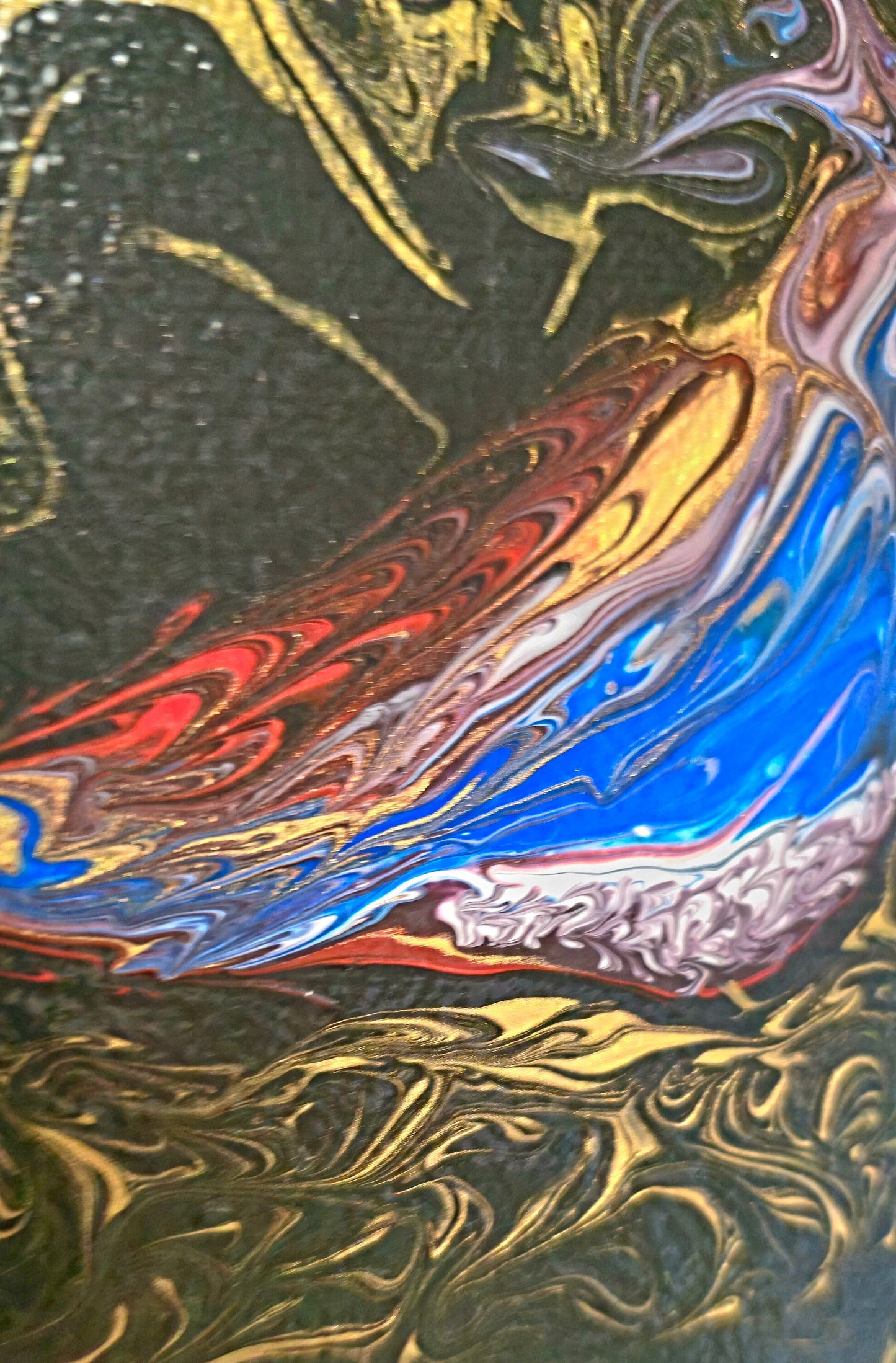Błękitny Strażnik – Obraz Abstrakcyjny (20x20cm)