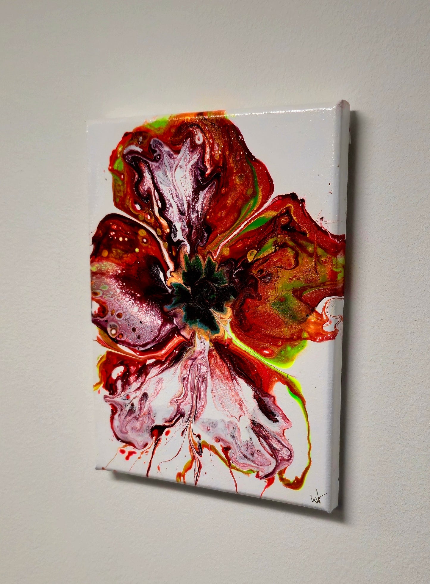 Płomienna Orchidea – Obraz Abstrakcyjny (20x25cm)