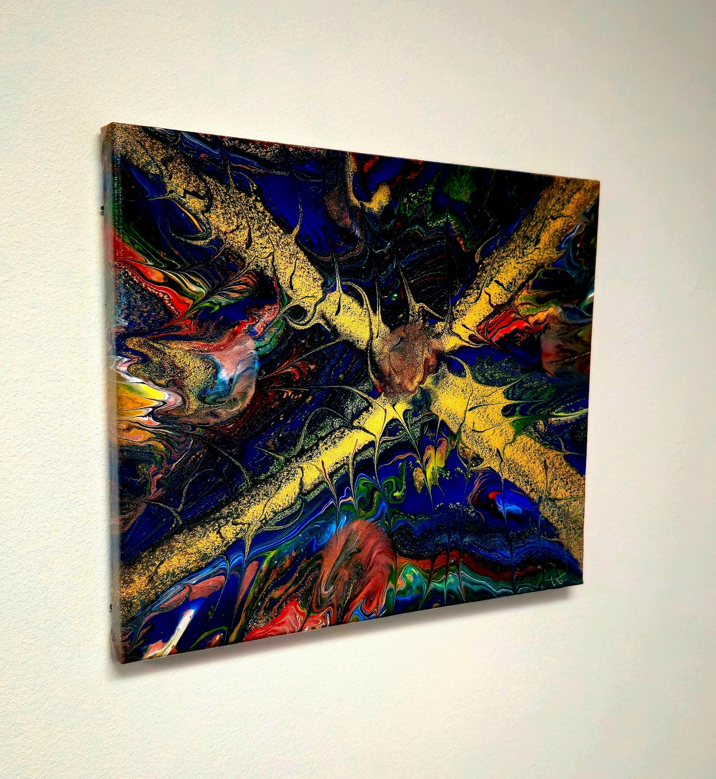 Złota Supernowa – Obraz Abstrakcyjny (25x30cm)