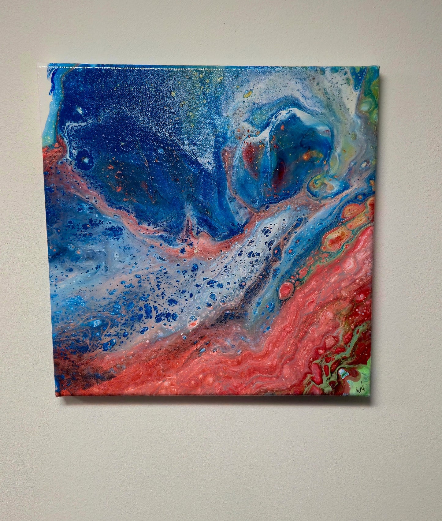 Spotkanie Żywiołów – Obraz Abstrakcyjny (30x30cm)