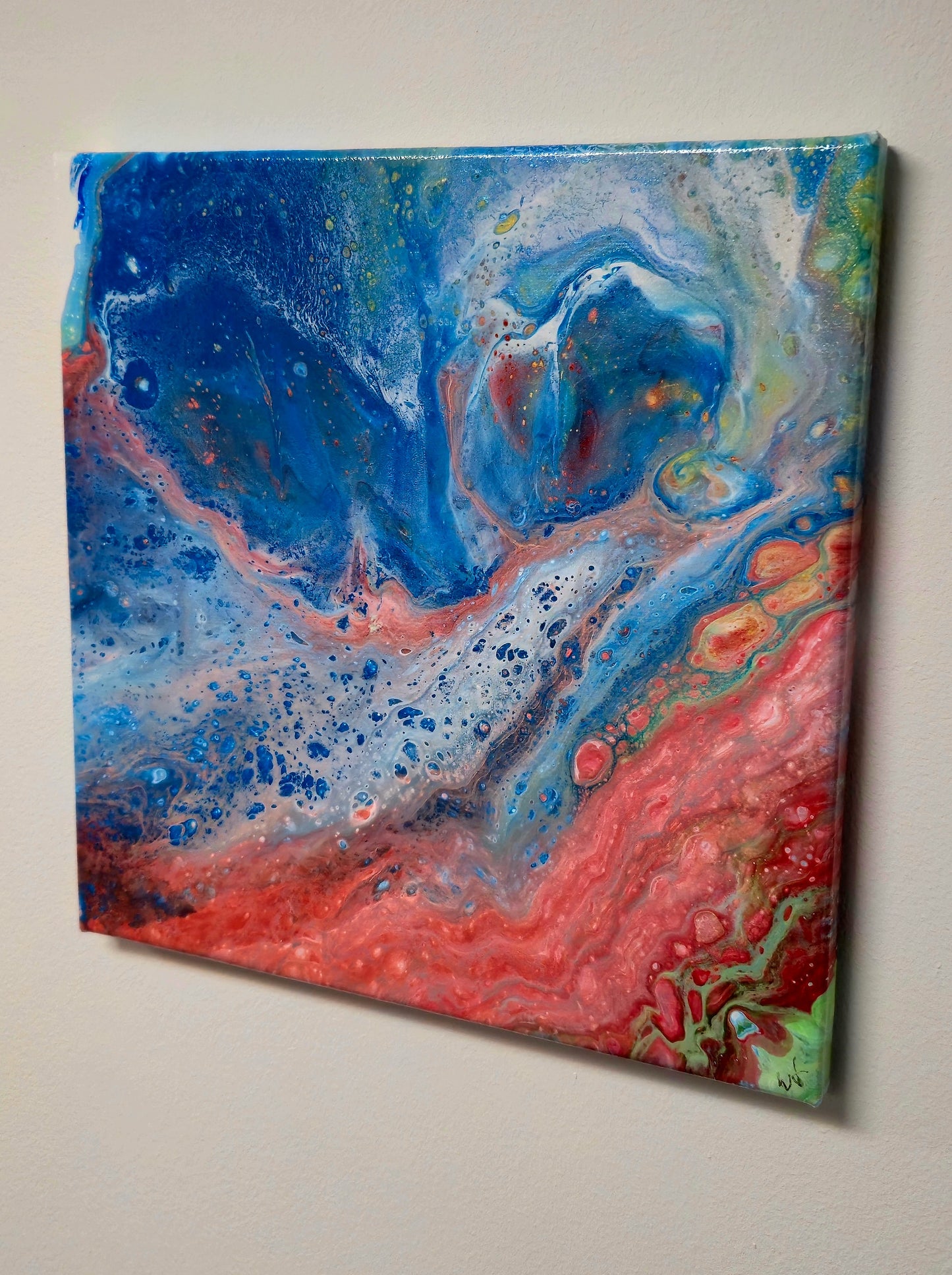 Spotkanie Żywiołów – Obraz Abstrakcyjny (30x30cm)