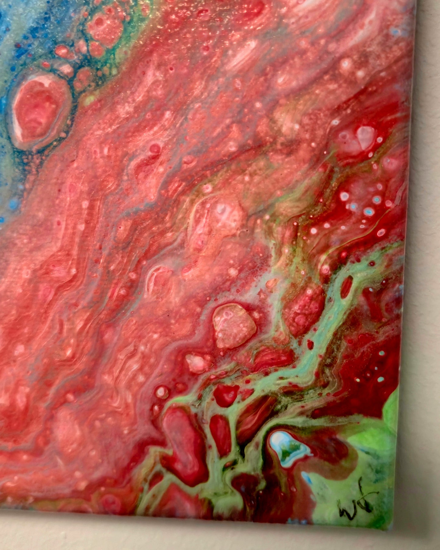 Spotkanie Żywiołów – Obraz Abstrakcyjny (30x30cm)