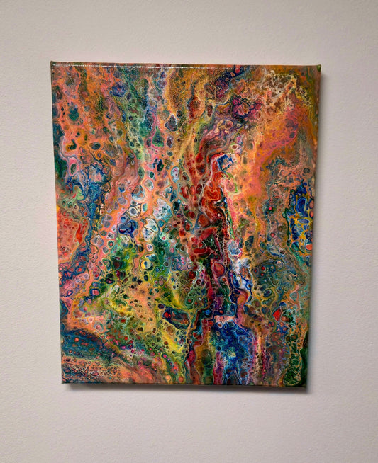 Tęczowa Symfonia – Obraz Abstrakcyjny (24x30cm)