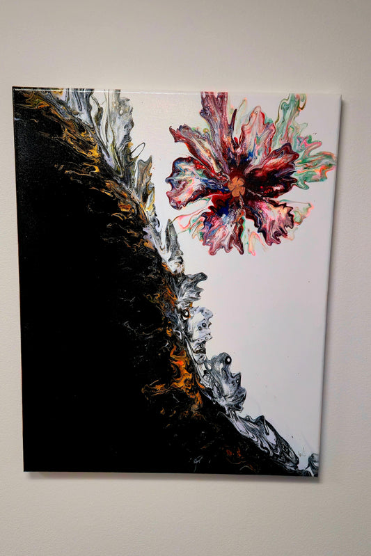 Kwiat z Ciemności – Obraz Abstrakcyjny (40x50cm)