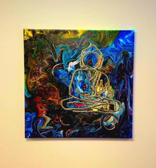 Spokój Wszechświata – Obraz Abstrakcyjny Budda 40x40 cm
