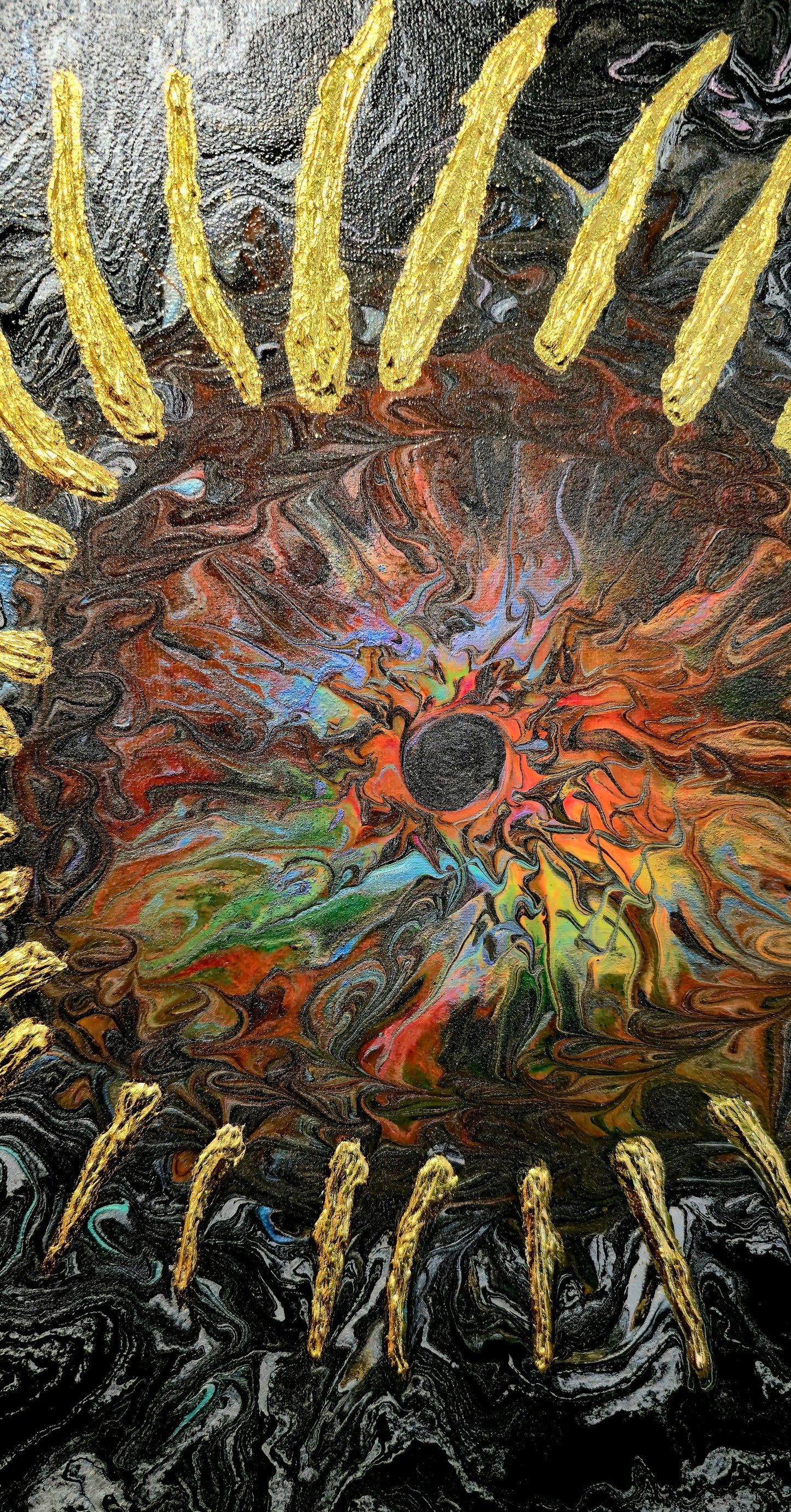 Oko Wszechświata – Obraz Abstrakcyjny Pouring Art 40x50 cm