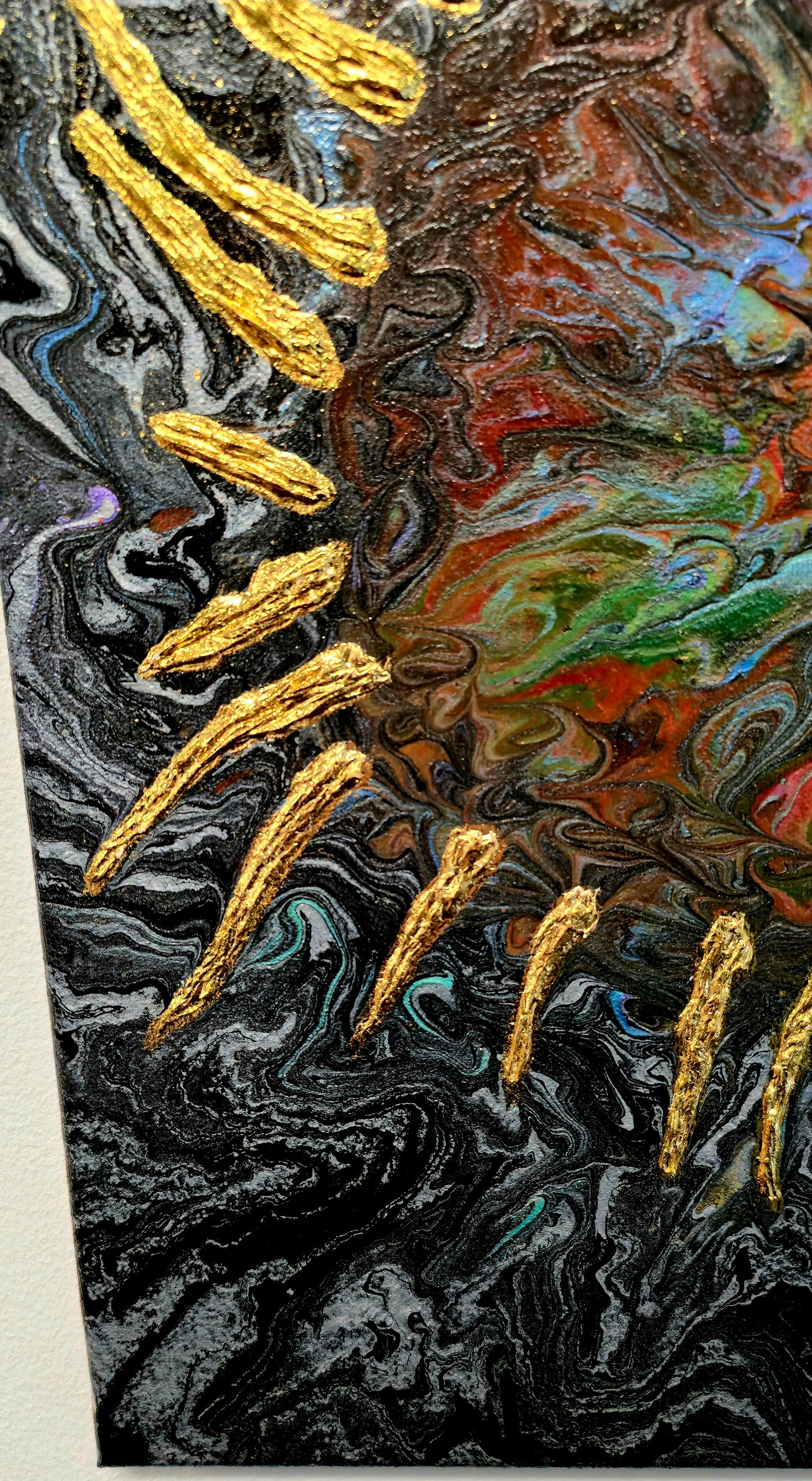 Oko Wszechświata – Obraz Abstrakcyjny Pouring Art 40x50 cm