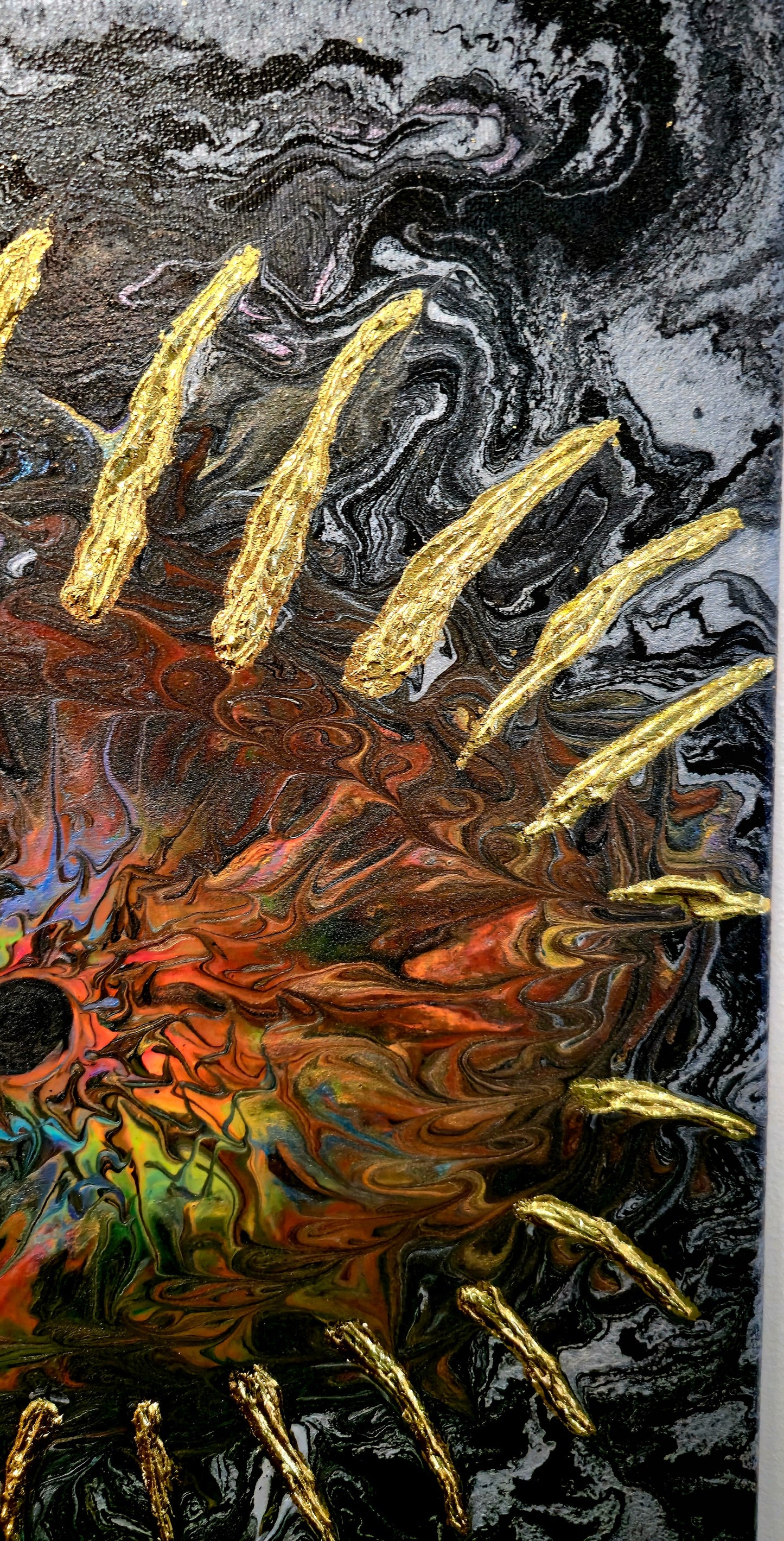 Oko Wszechświata – Obraz Abstrakcyjny Pouring Art 40x50 cm