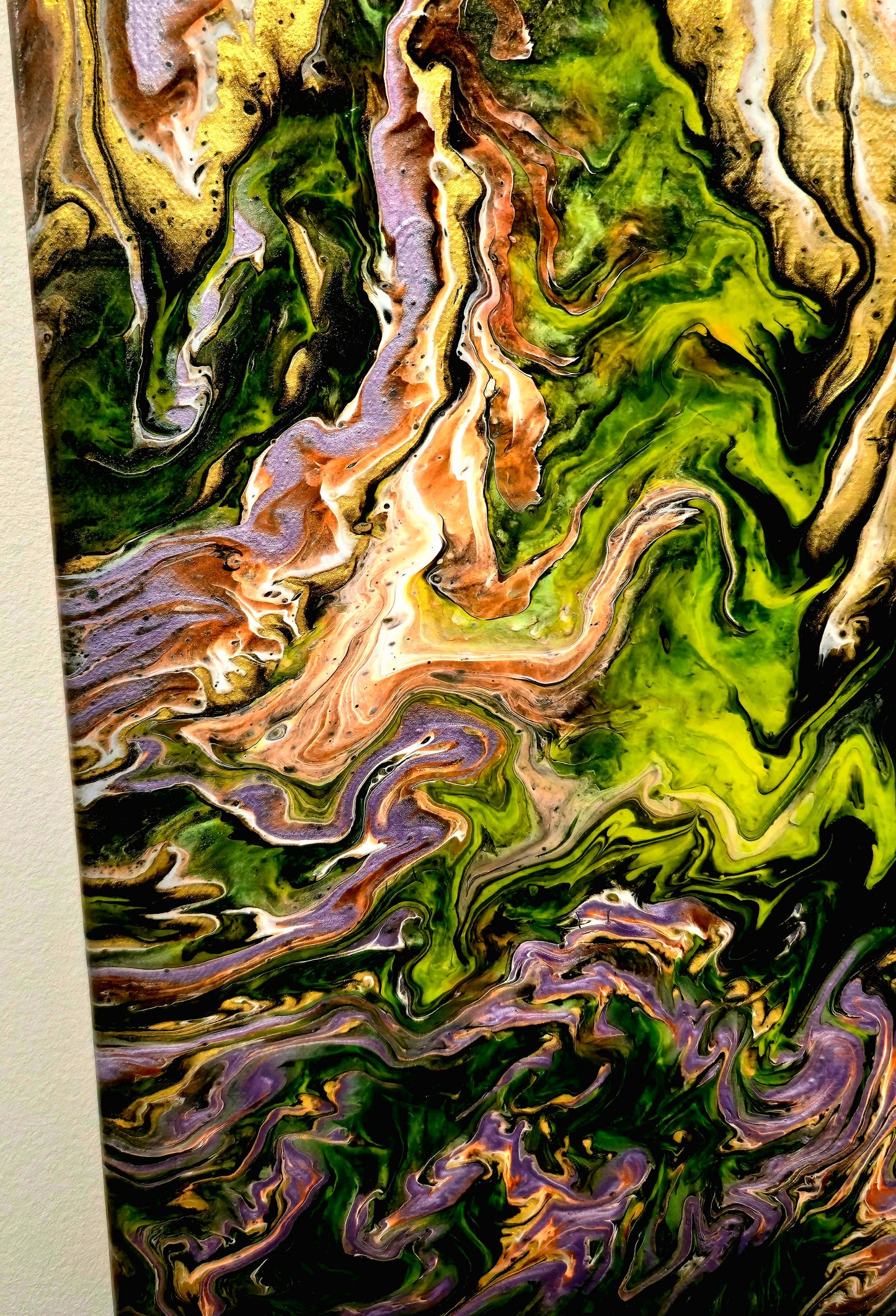 Żywa Materia – Obraz Abstrakcyjny Pouring Art 40x40 cm