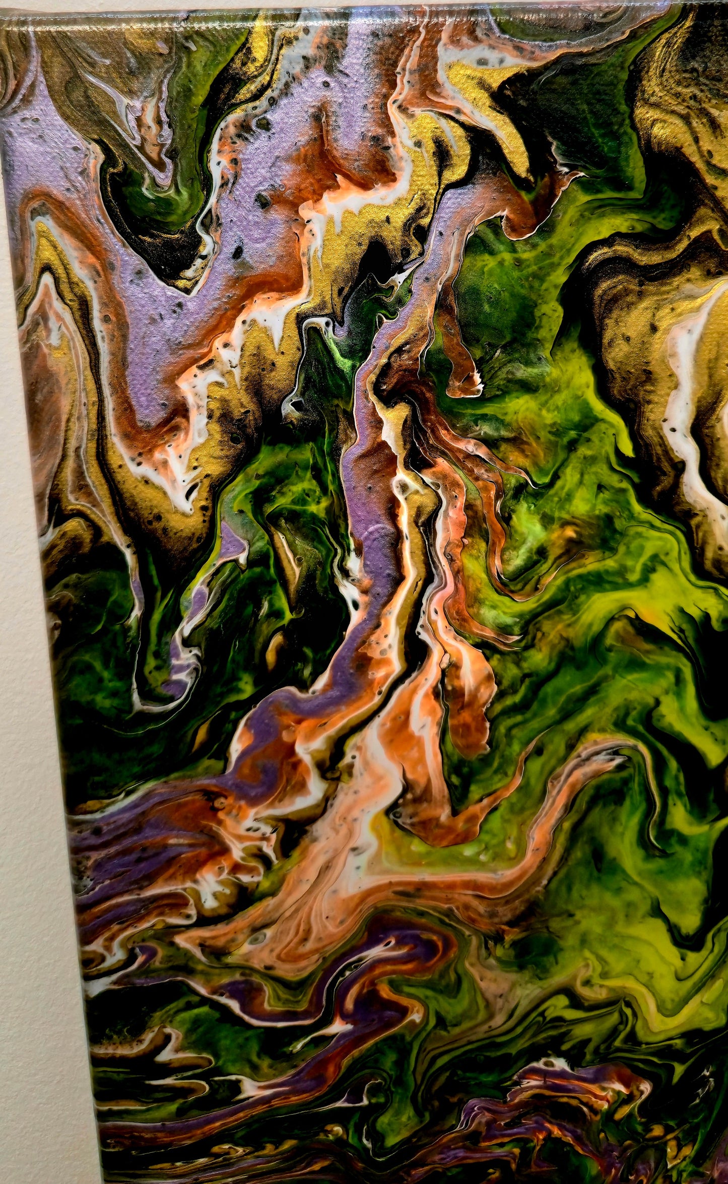 Żywa Materia – Obraz Abstrakcyjny Pouring Art 40x40 cm