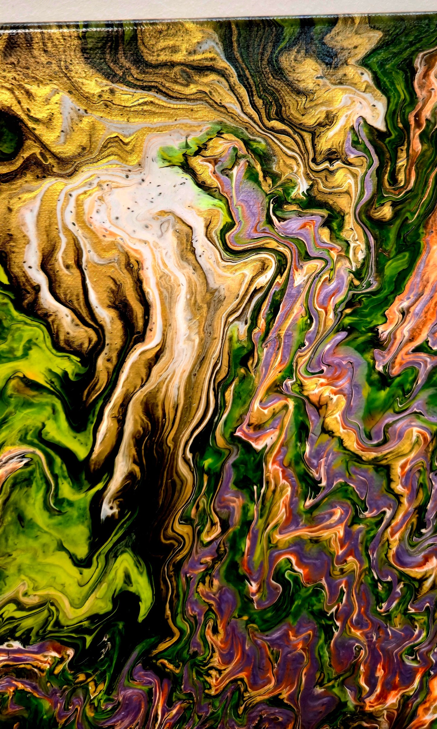 Żywa Materia – Obraz Abstrakcyjny Pouring Art 40x40 cm