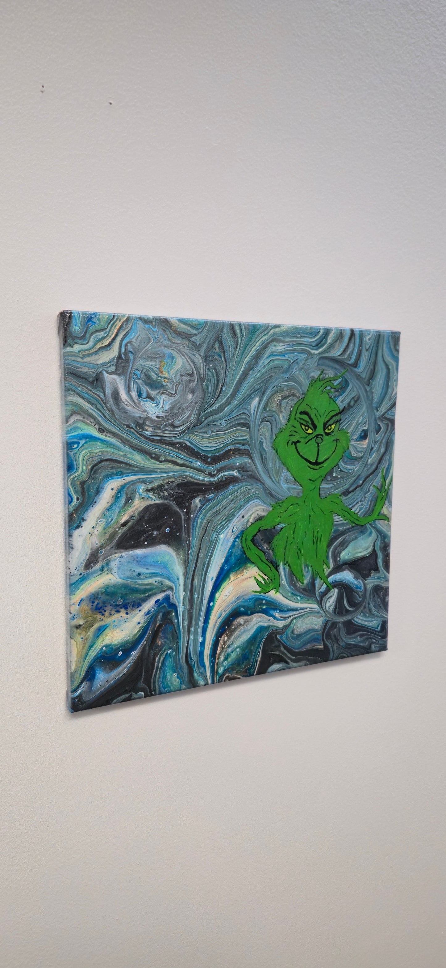 Zielony Łobuziak – Obraz Abstrakcyjny Grinch 30x30 cm