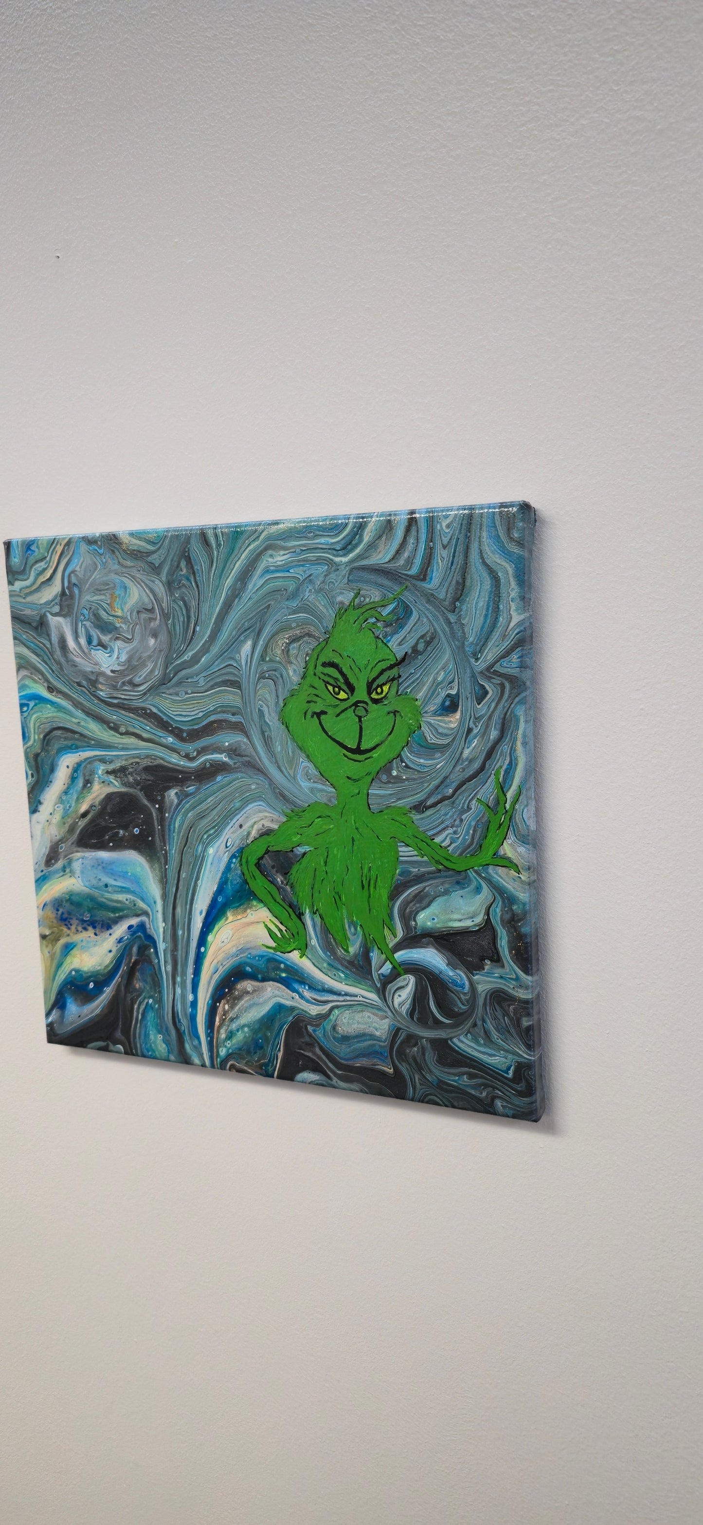 Zielony Łobuziak – Obraz Abstrakcyjny Grinch 30x30 cm