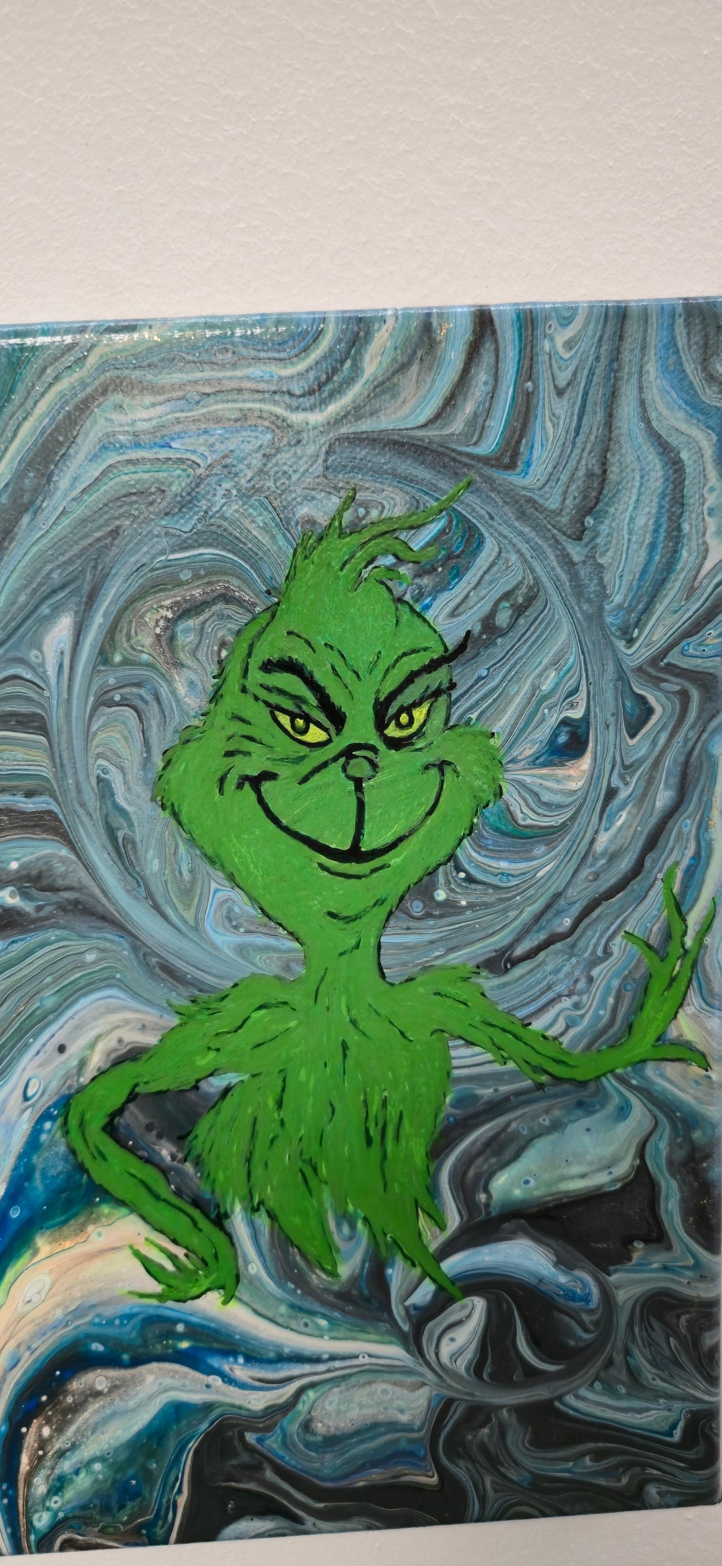 Zielony Łobuziak – Obraz Abstrakcyjny Grinch 30x30 cm