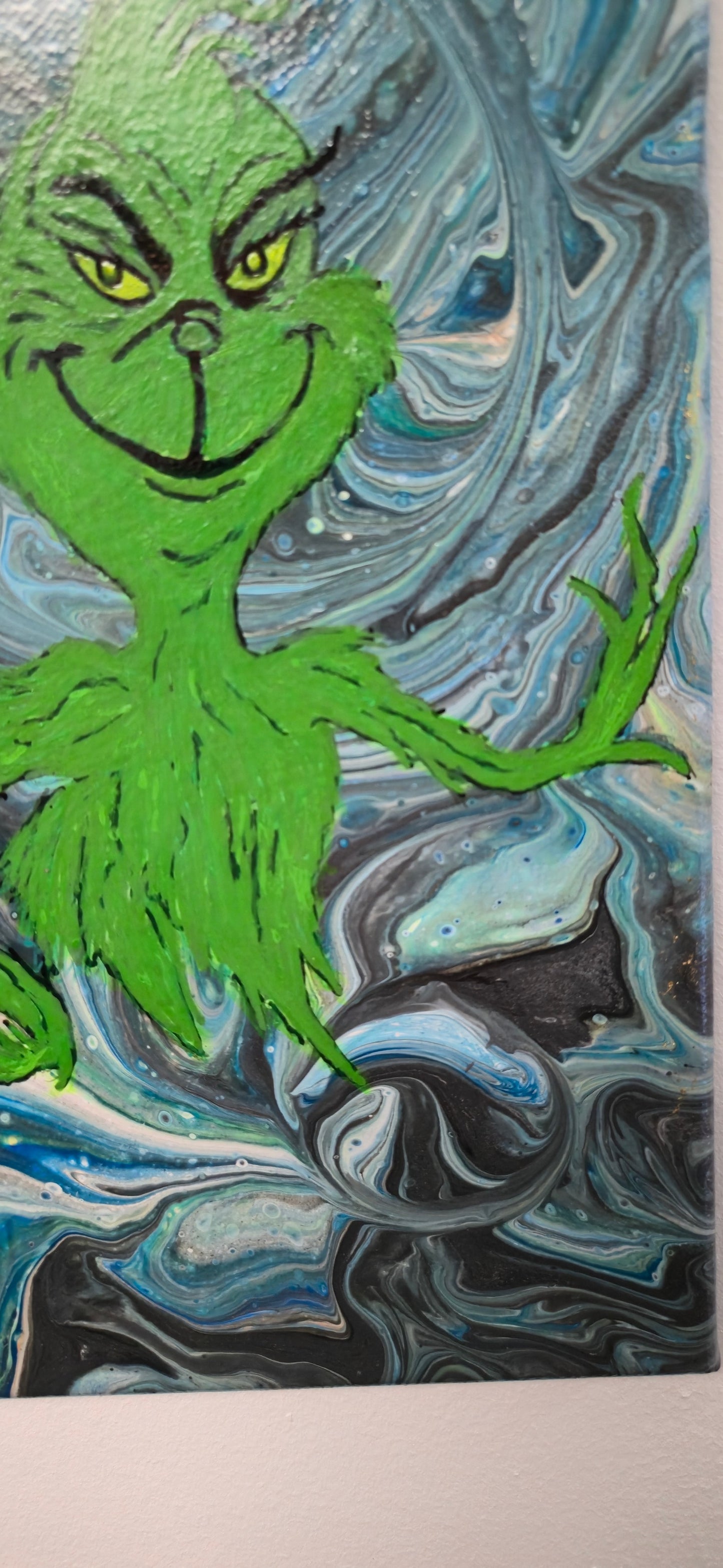 Zielony Łobuziak – Obraz Abstrakcyjny Grinch 30x30 cm