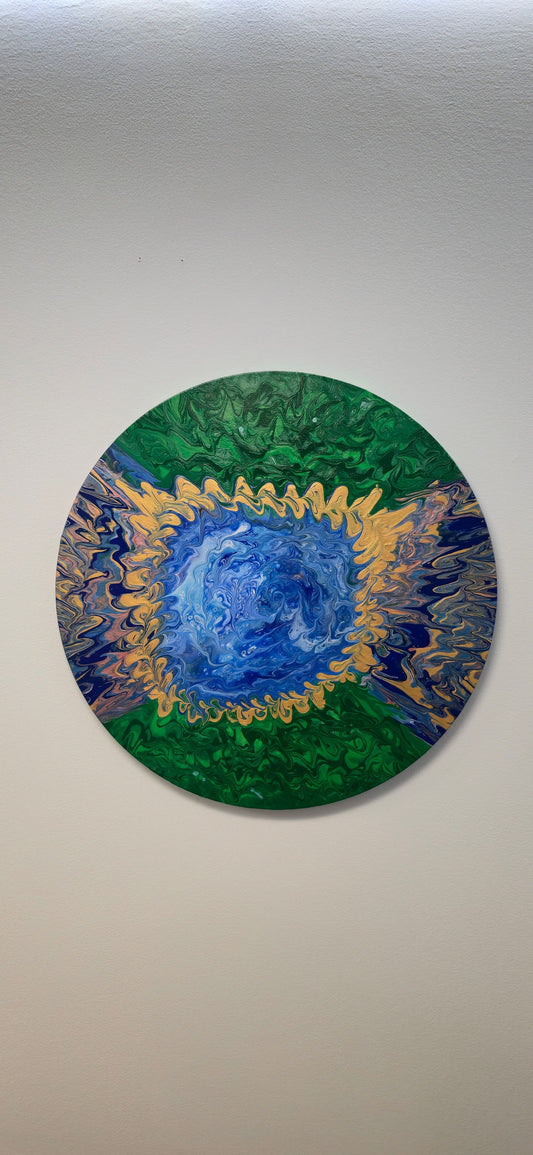 Oko Ziemi – Obraz Abstrakcyjny Okrągły 50 cm