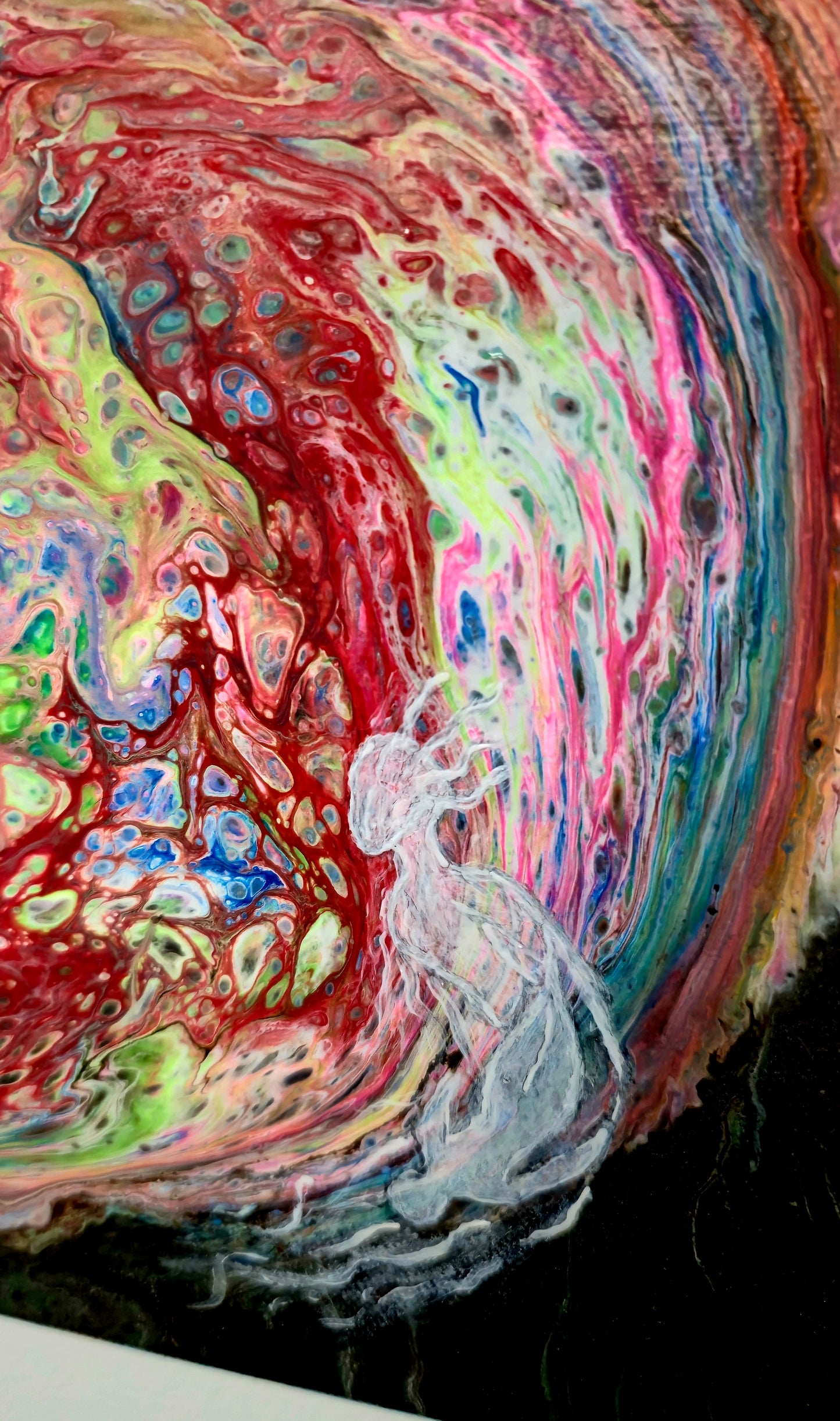 Portal Dusz – Obraz Abstrakcyjny Pouring Art 30x30 cm