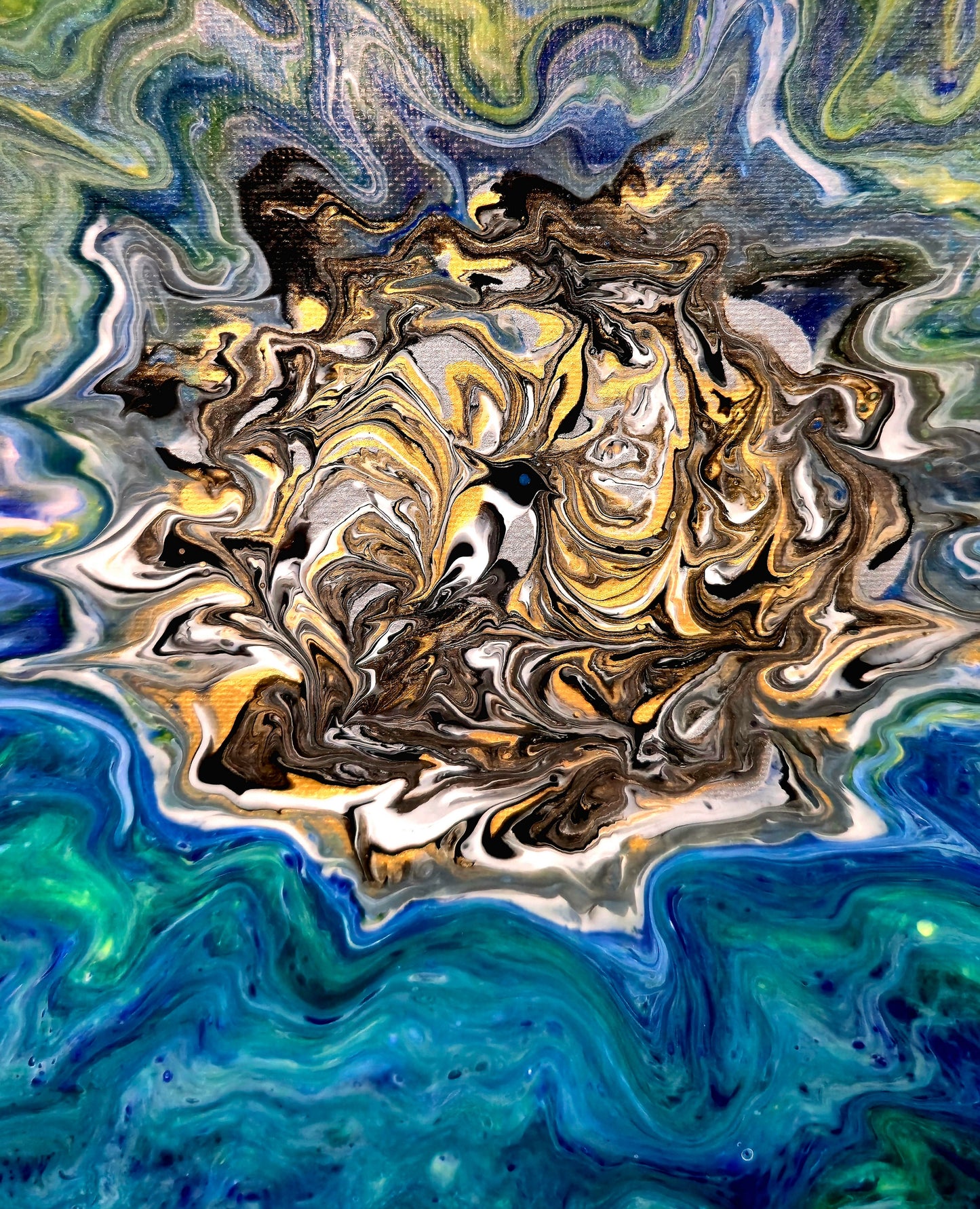 Nadzieja w Kosmosie – Obraz Abstrakcyjny Pouring Art 40x50 cm