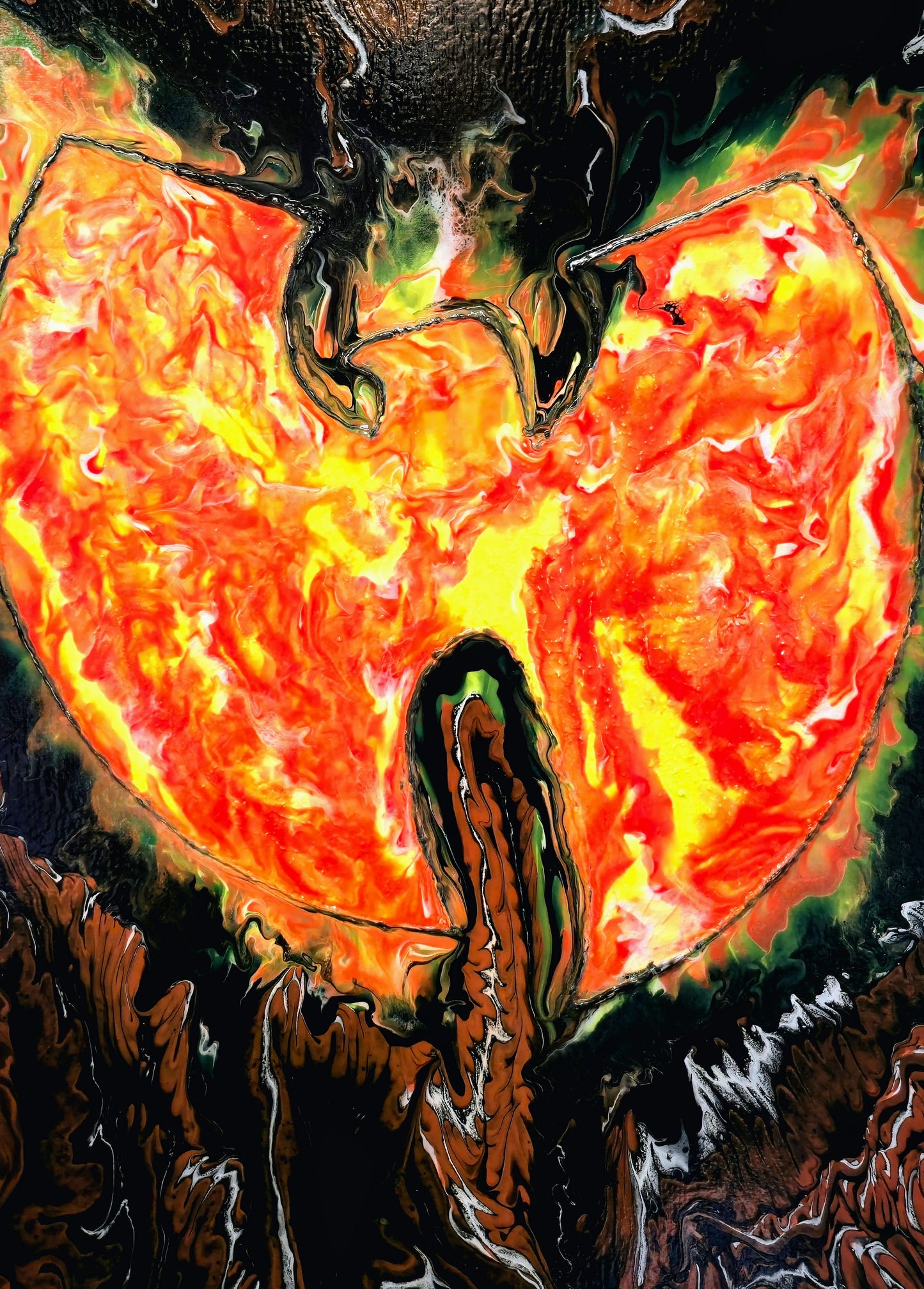 Wu-Tang Forever  – Obraz Mixed Media UV Pouring Art 50x70 cm